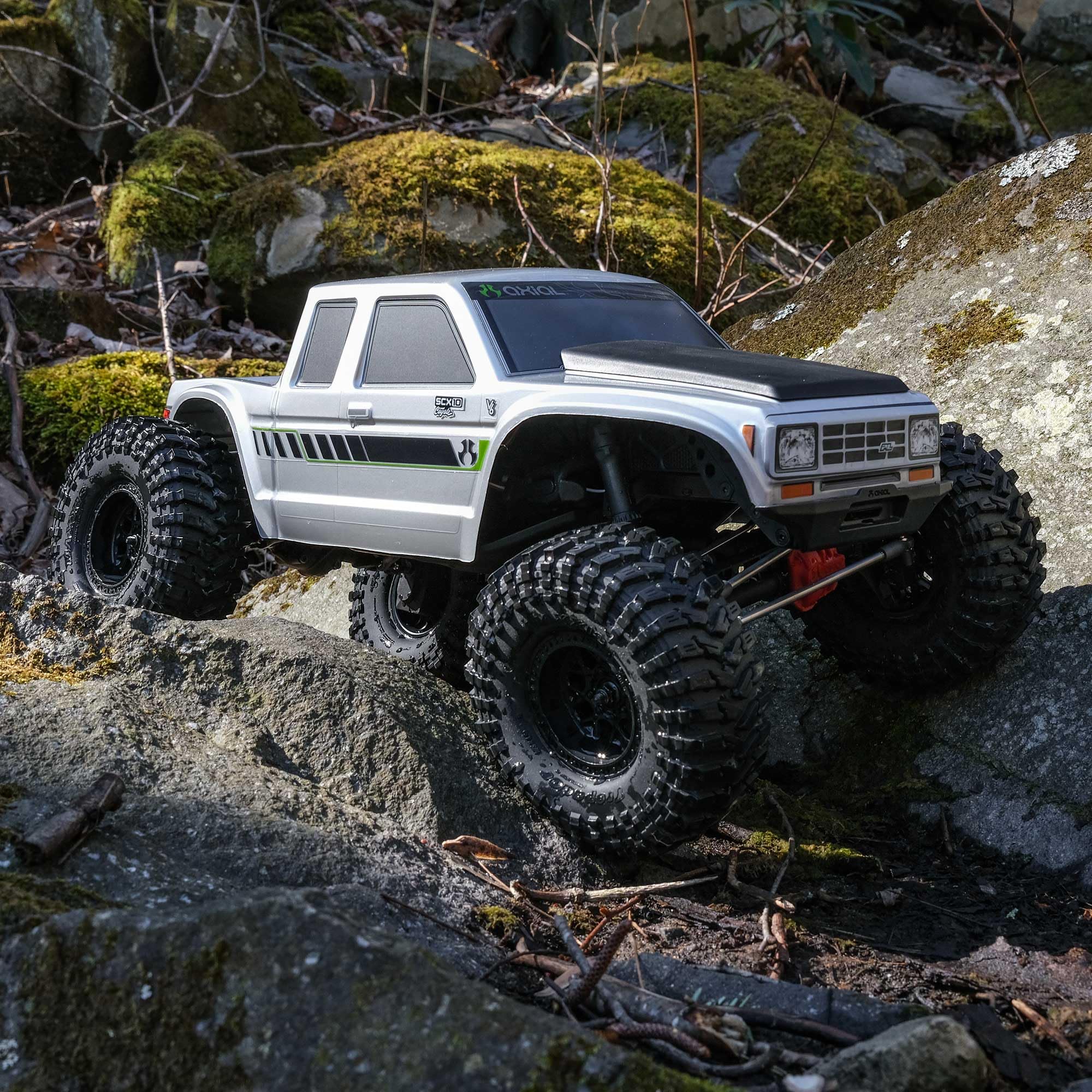 Axial RC Truck 1/10 4X4 SCX10 III Coyote RTR (Battery and Charger Not Included) Brushed Rock Crawler, Silver, AXI-2036T1