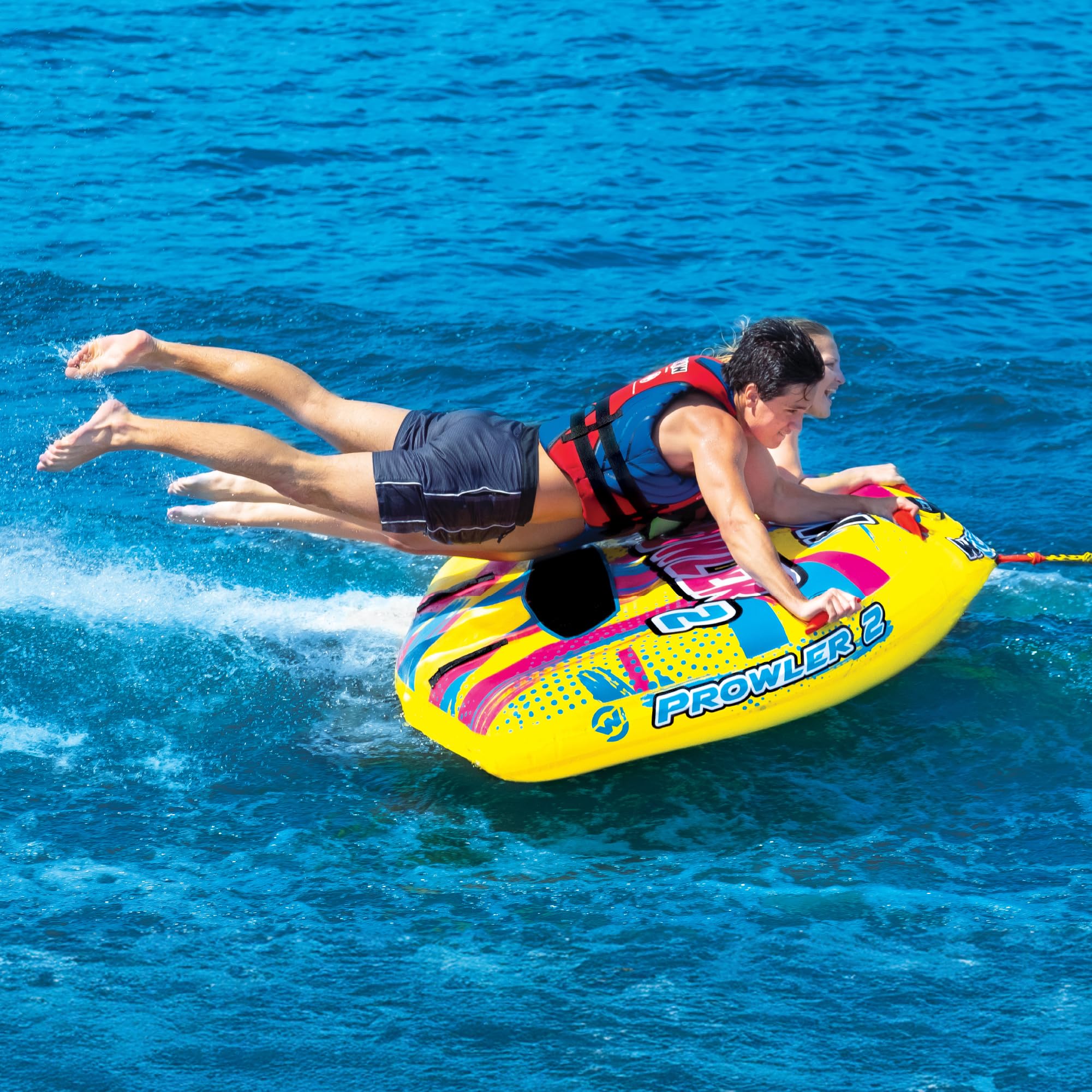 Prowler WOW Sports Starter Kit, 2 Person Boating Tube, 12v High Speed Air Pump, & 2K Tow Rope