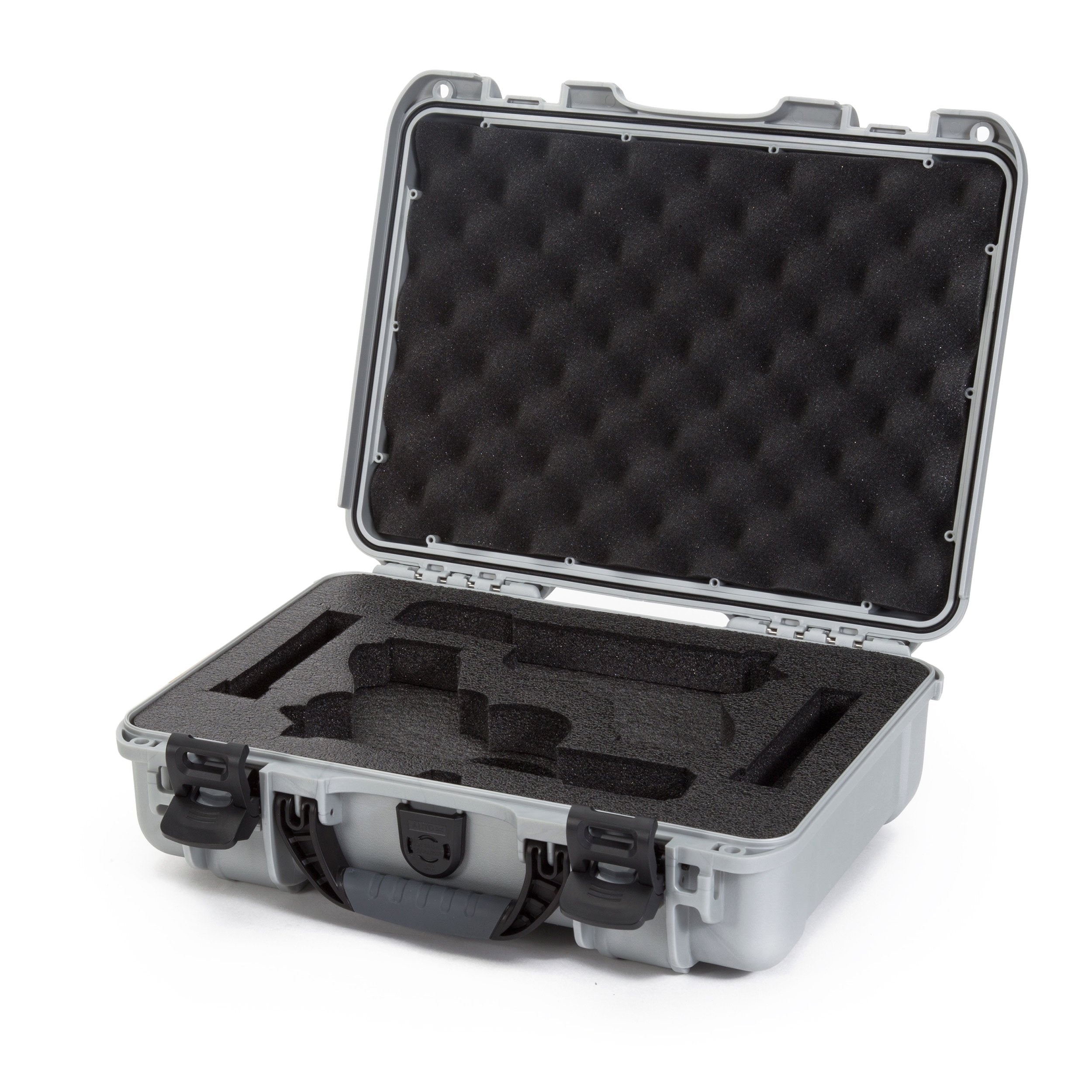 2UP Nanuk 910 Waterproof Hard Case w/Custom Foam Insert for Glock Pistols - Silver