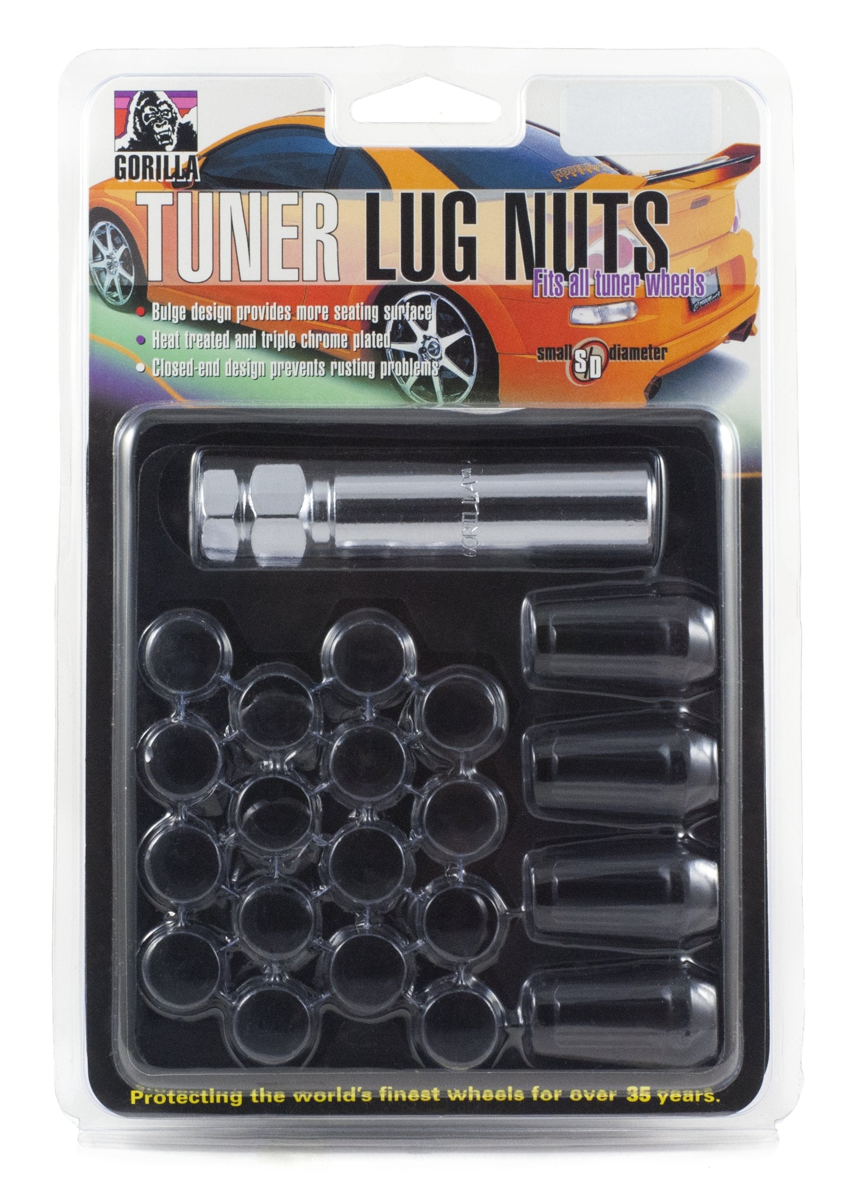 Gorilla 42183BK Automotive Black 1/2" Thread Size Aluminum Small Diameter 5-Lug Kit, (Pack of 20)