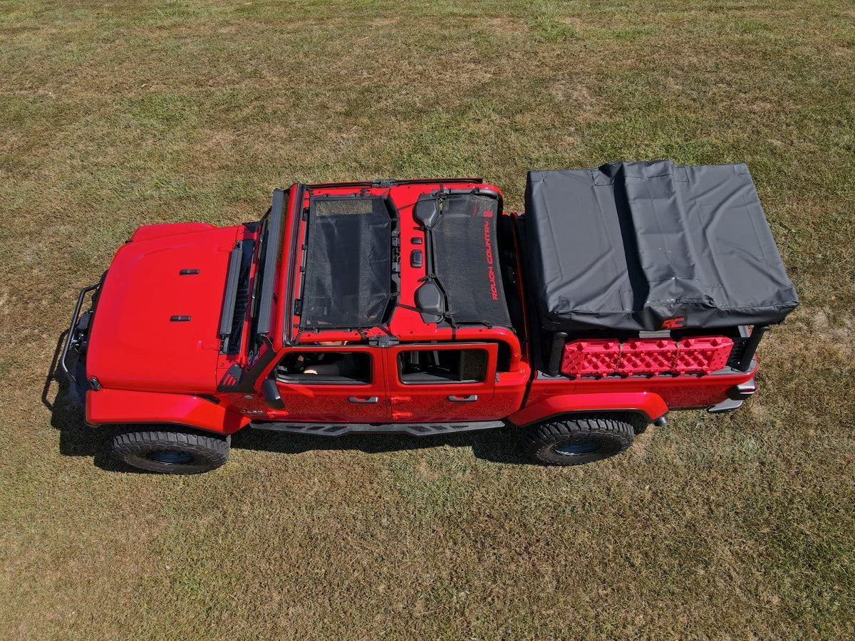 Black Mesh Bikini Top Rough Country for 2020-2024 Jeep Gladiator JT - 85118