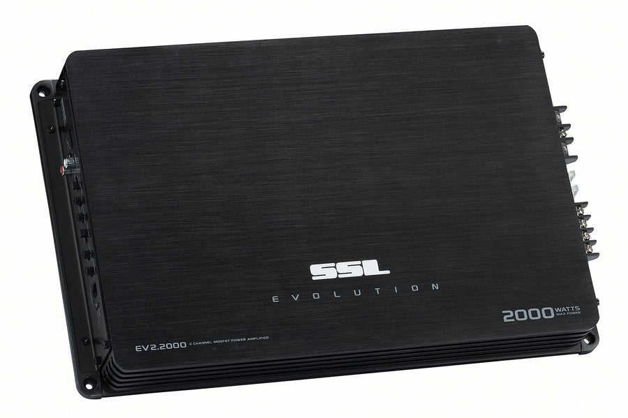 Evolution Sound Storm EV2.2000 2000 Watt, 2 Channel, 2 to 8 Ohm Stable Class A/B, Full Range, Bridgeable, MOSFET Car Amplifier with Remote Subwoofer Control