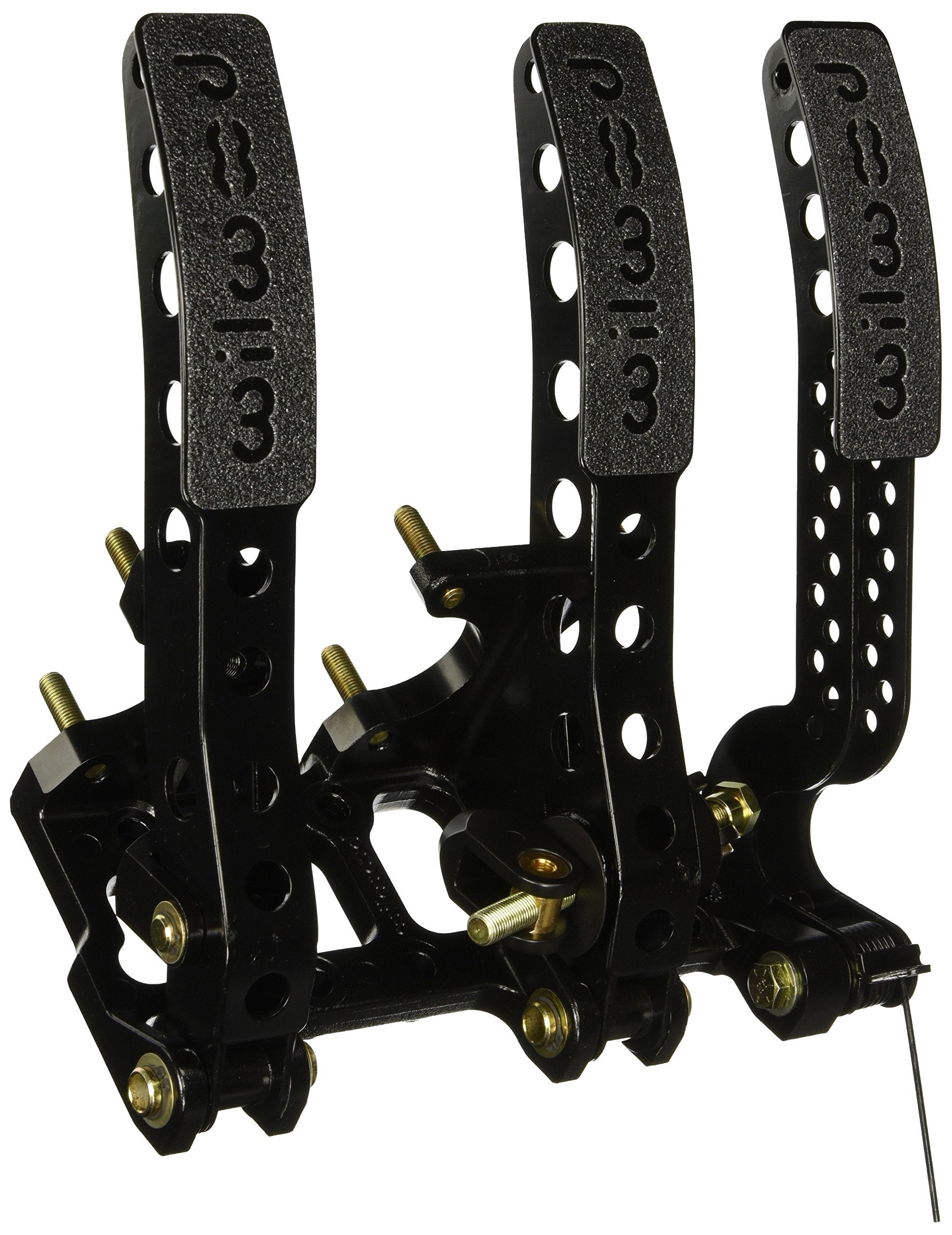 Wilwood Gas/Brake/Clutch Pedal Assembly, 5.25 to 1 Ratio, Forward Floor Mount, Aluminum, Black Paint, Each