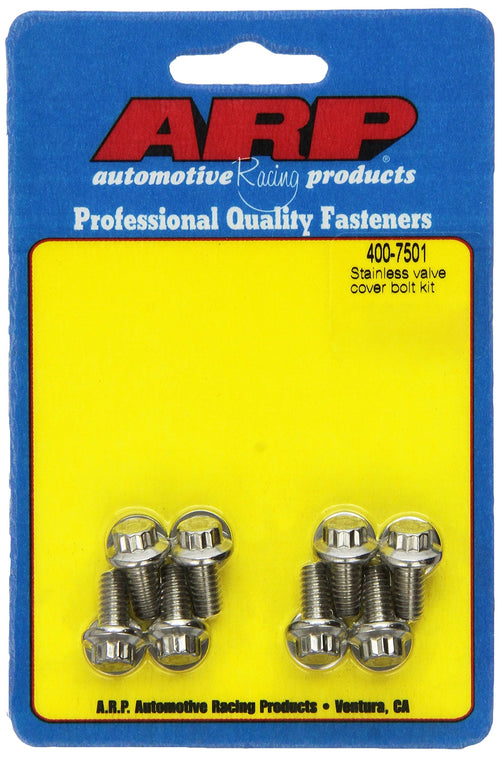 ARP 4007501 Valve Cover Bolts 12-Point Style, Polished Stainless Steel, Package of 8, for Select