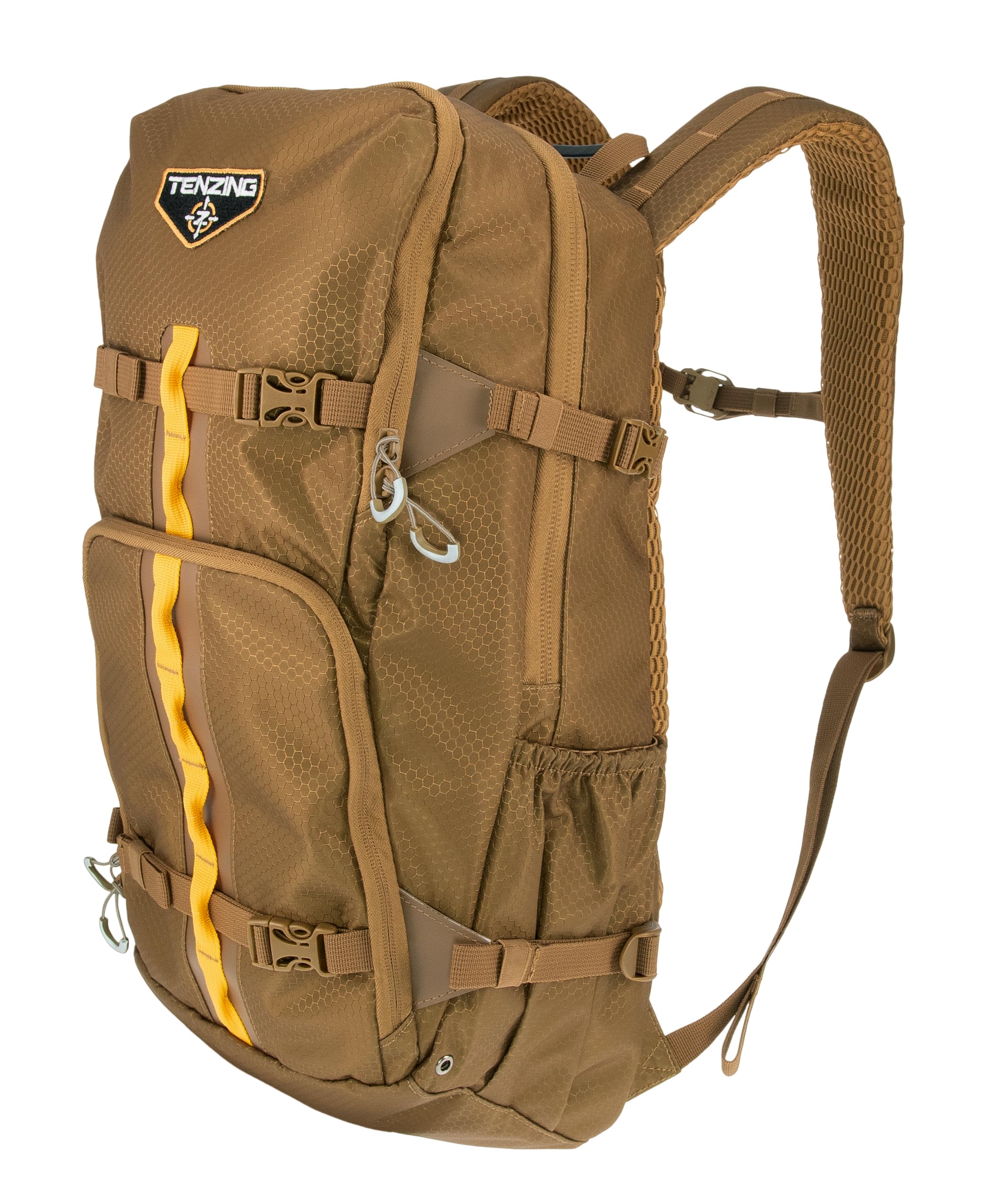 Whitetail TENZING 1200 Day Pack, Buckskin Tan | Hydration Bladder Compatible Ultra-Durable Camo Hunting Backpack with 4 Compartments & 11 Pockets