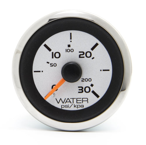 Sierra Water Pressure Kit Gauge, Argent, Outboard, 2 inch, 30 psi, Universal, Night Visible, 65551P