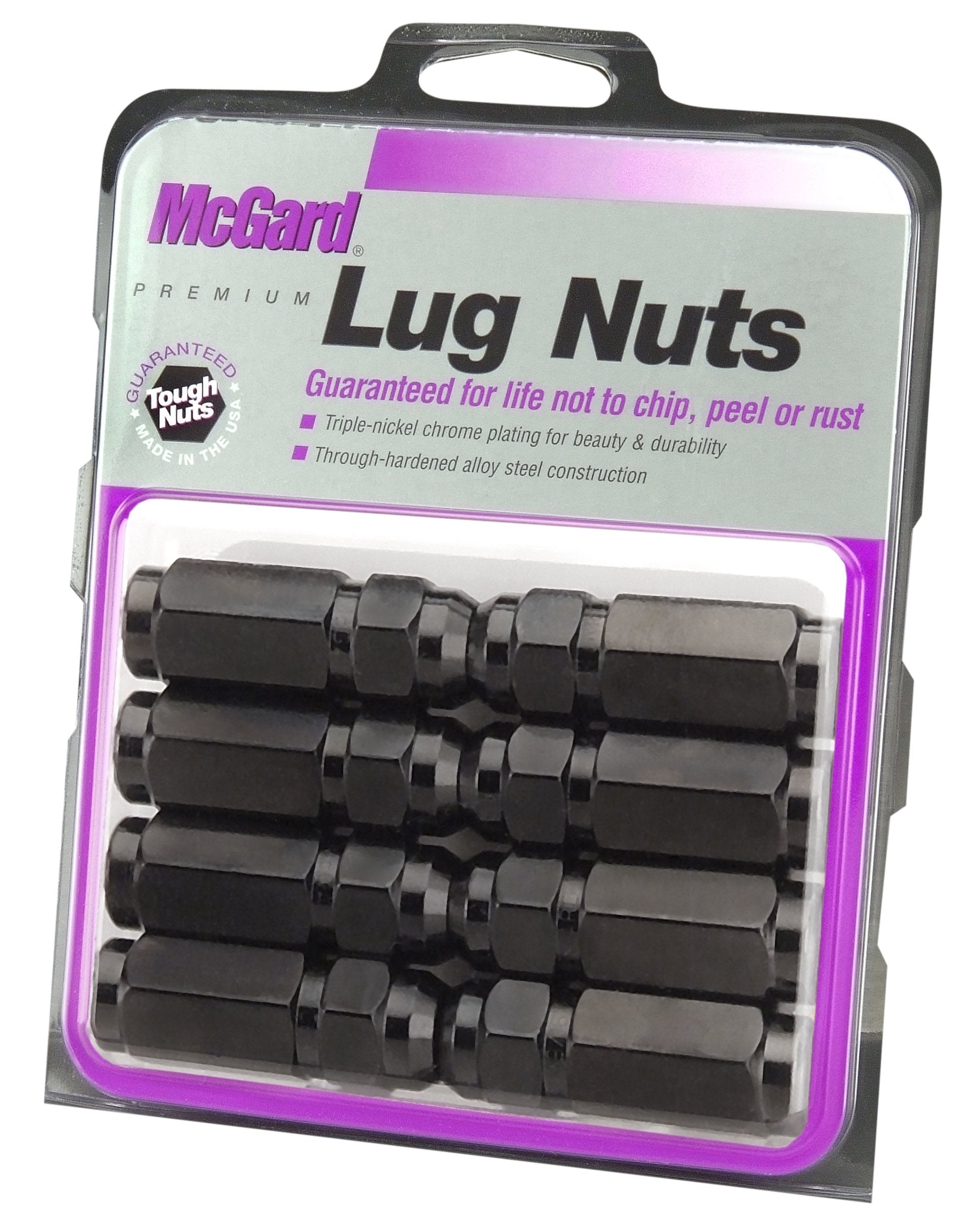McGard Black 64816 (9/16"-18 Thread Size) Cone Seat Style Lug Nut, (Set of 8), 4 Lug Nuts
