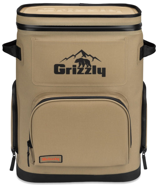 24 Grizzly Drifter Backpack Cooler, Insulated for Beach Boat Camping Fishing Hunting, 24-Quart Capacity, Desert Tan