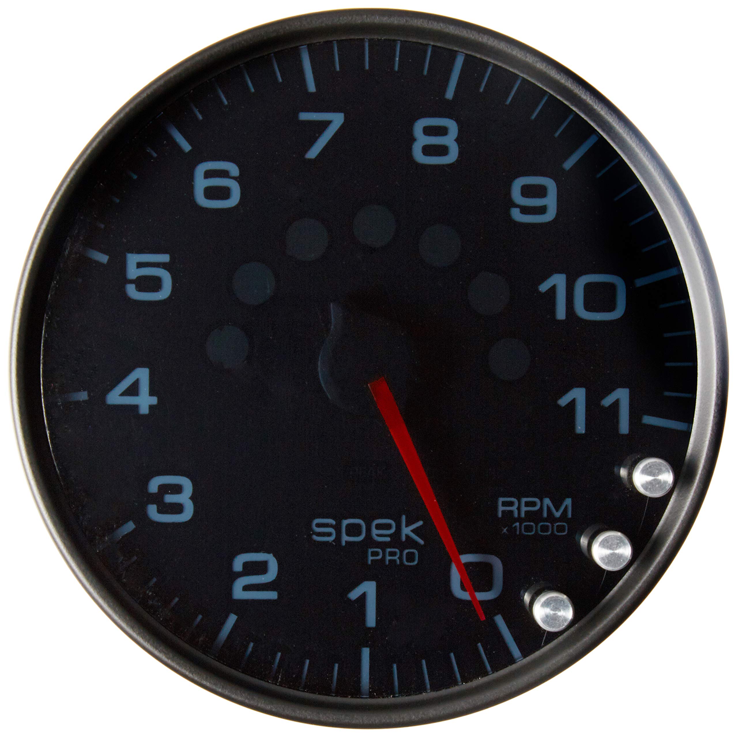 Gauge AUTO METER P23952 Tachometer (Spek-Pro 5", 11K RPM,with Shift Light & Peak Mem, Black/Smoke/Black, Spek-Pro)