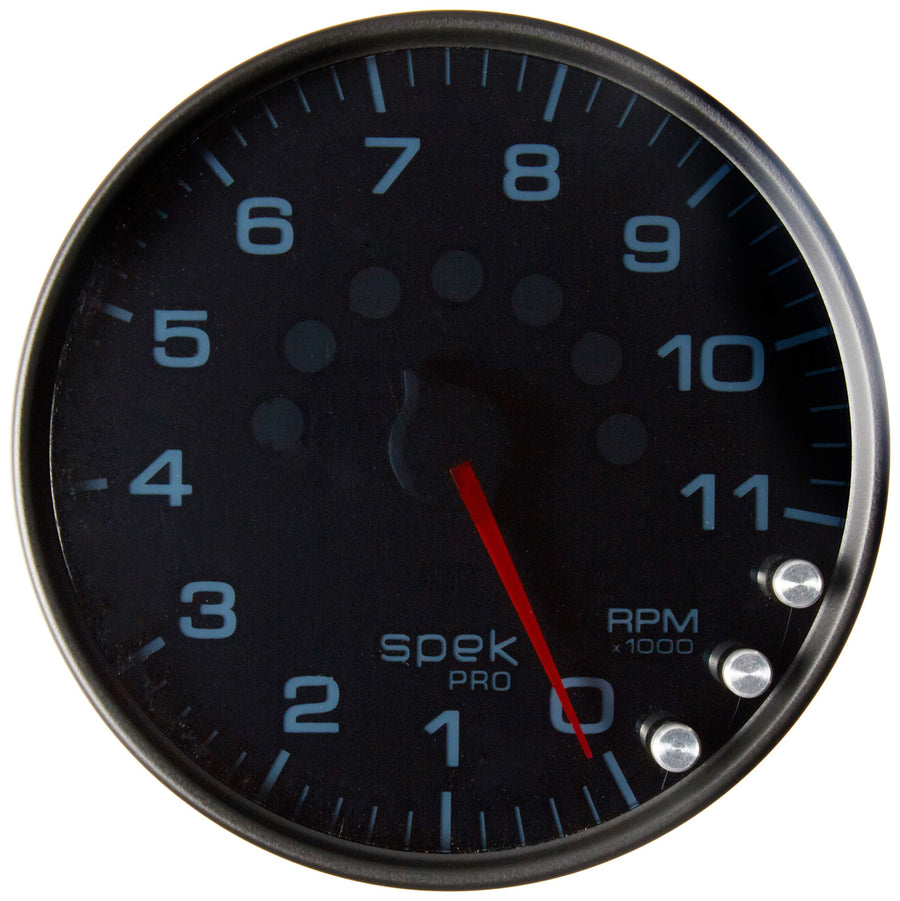 Gauge AUTO METER P23952 Tachometer (Spek-Pro 5", 11K RPM,with Shift Light & Peak Mem, Black/Smoke/Black, Spek-Pro)