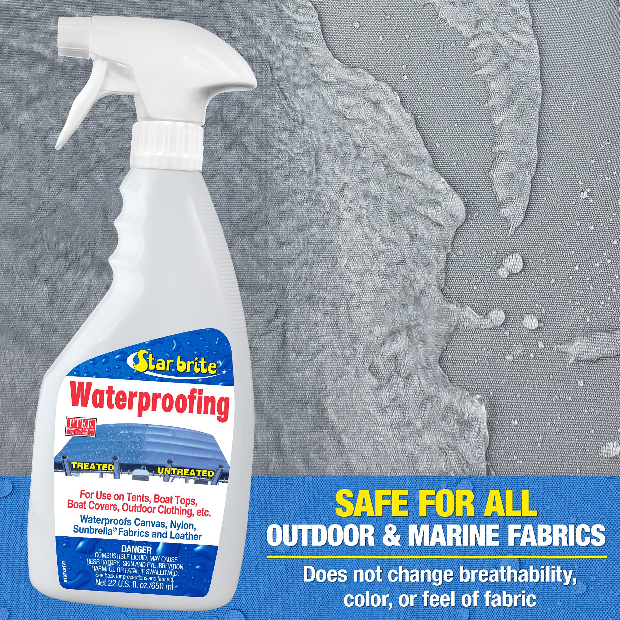 Fabric Waterproofer STAR BRITE 081900X with Stain Repellent and UV Protection - 1 Gallon