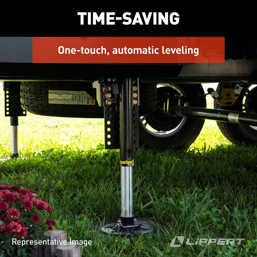 Lippert 5th Wheel Ground Control 3.0 6-Point Automatic RV Leveling System with 15,500-lb. Total Lift Capacity, Wireless Remote, Hall Effect Technology, Auto-Hitch Memory - 675817