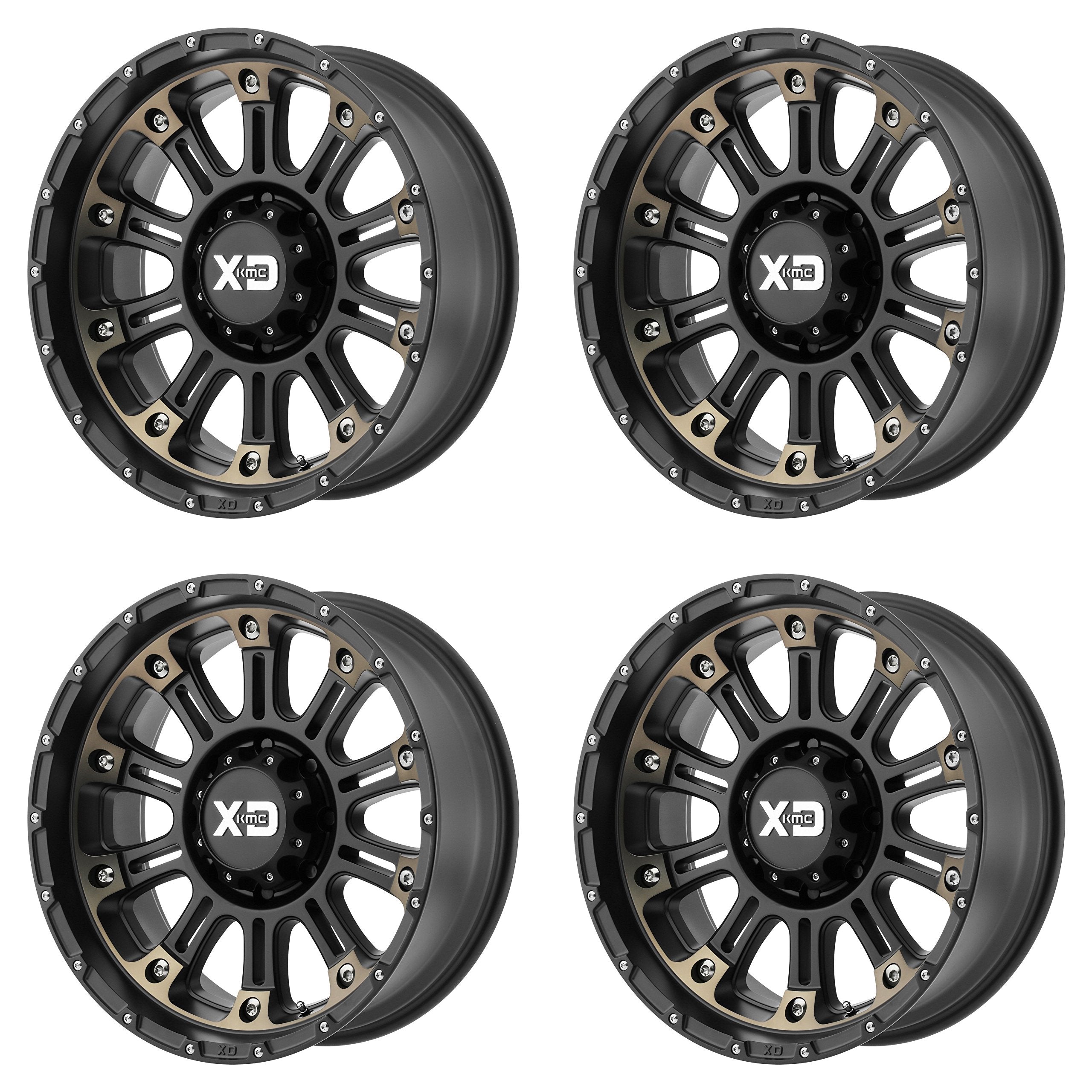 XD829 Custom Wheel Rim XD SERIES Satin Black Machined with Dark Tint (17" x 9", -12 Offset, 8x170 Bolt Pattern, 125.5mm Hub)