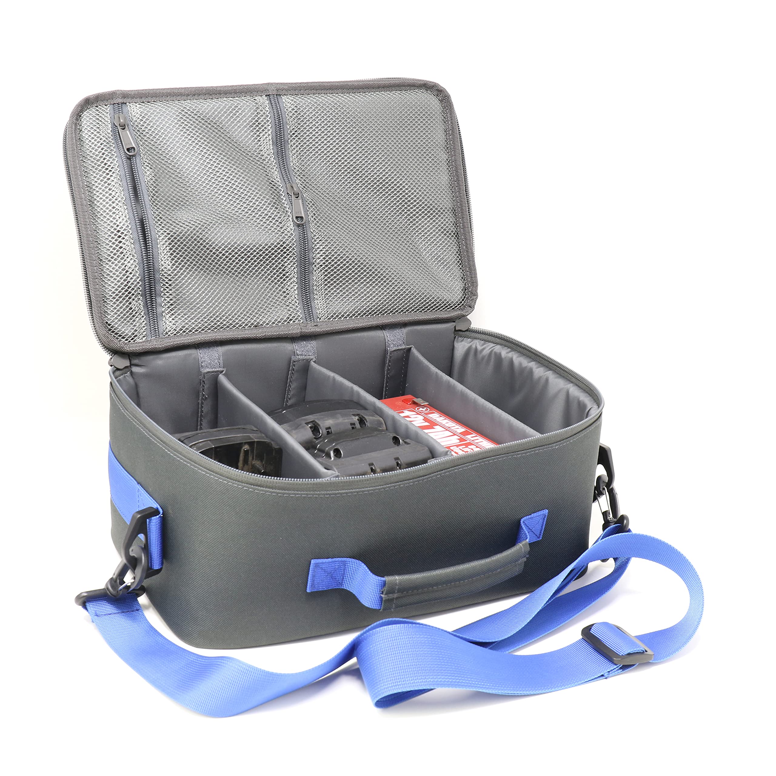 Battery Storage Bag CLAM 15528 – Heavy-Duty 600D Polyester, Padded Dividers & Secure Carry for Ice Fishing & Outdoor Use
