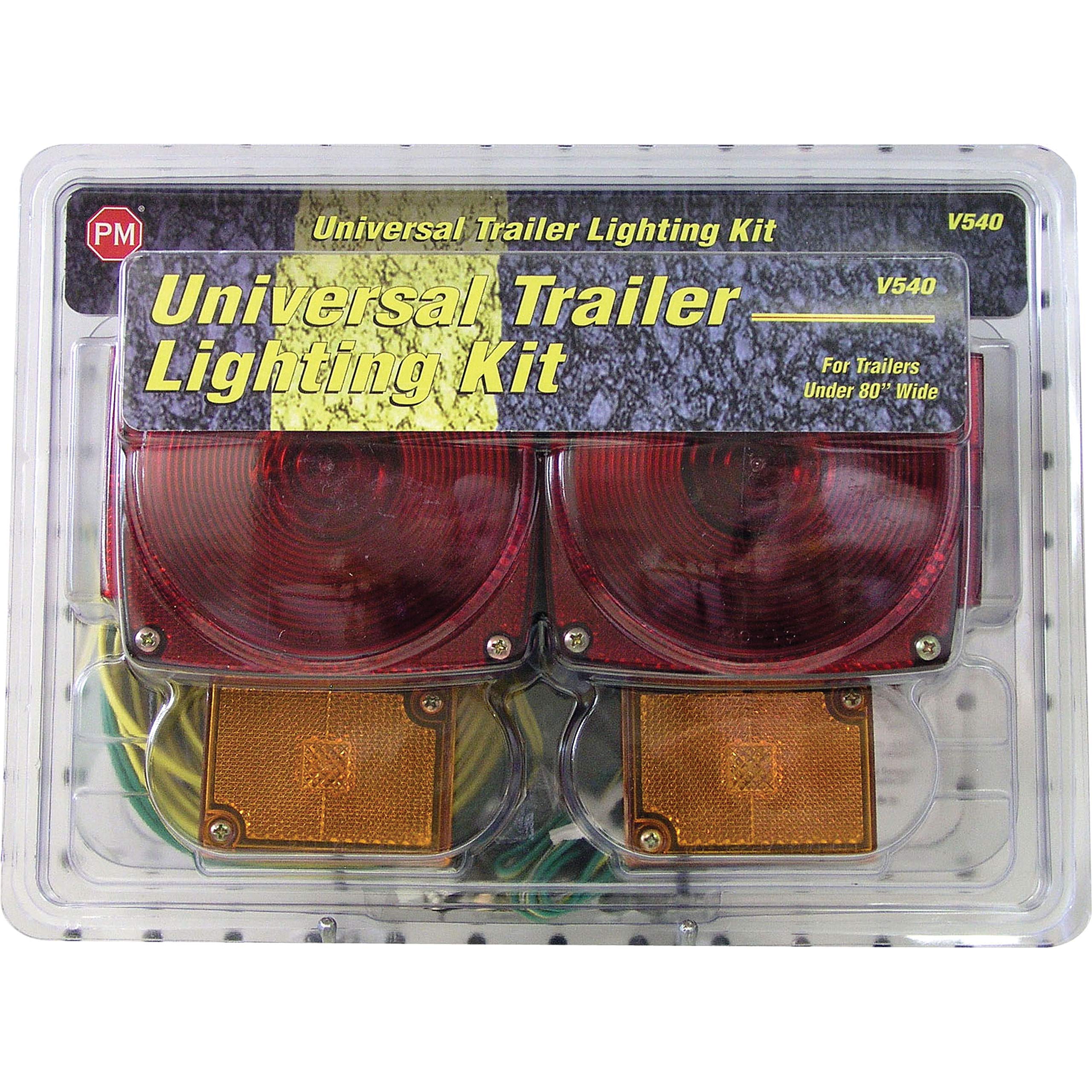 Hopkins Blazer International C6423 Square Trailer Light Kit – DOT Approved Stop/Tail/Turn & Marker Side Lights for Trailers Under 80", Complete Wiring Harness & Hardware