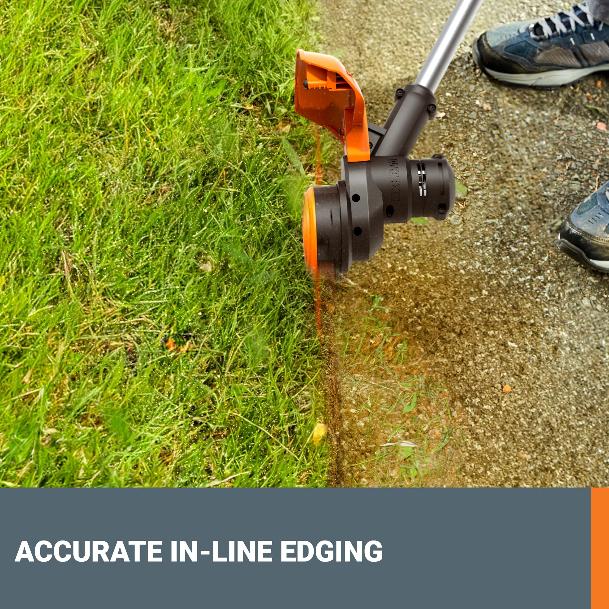 40V Worx WG183 13" Cordless String Trimmer (Batteries & Charger Included), Black and Orange