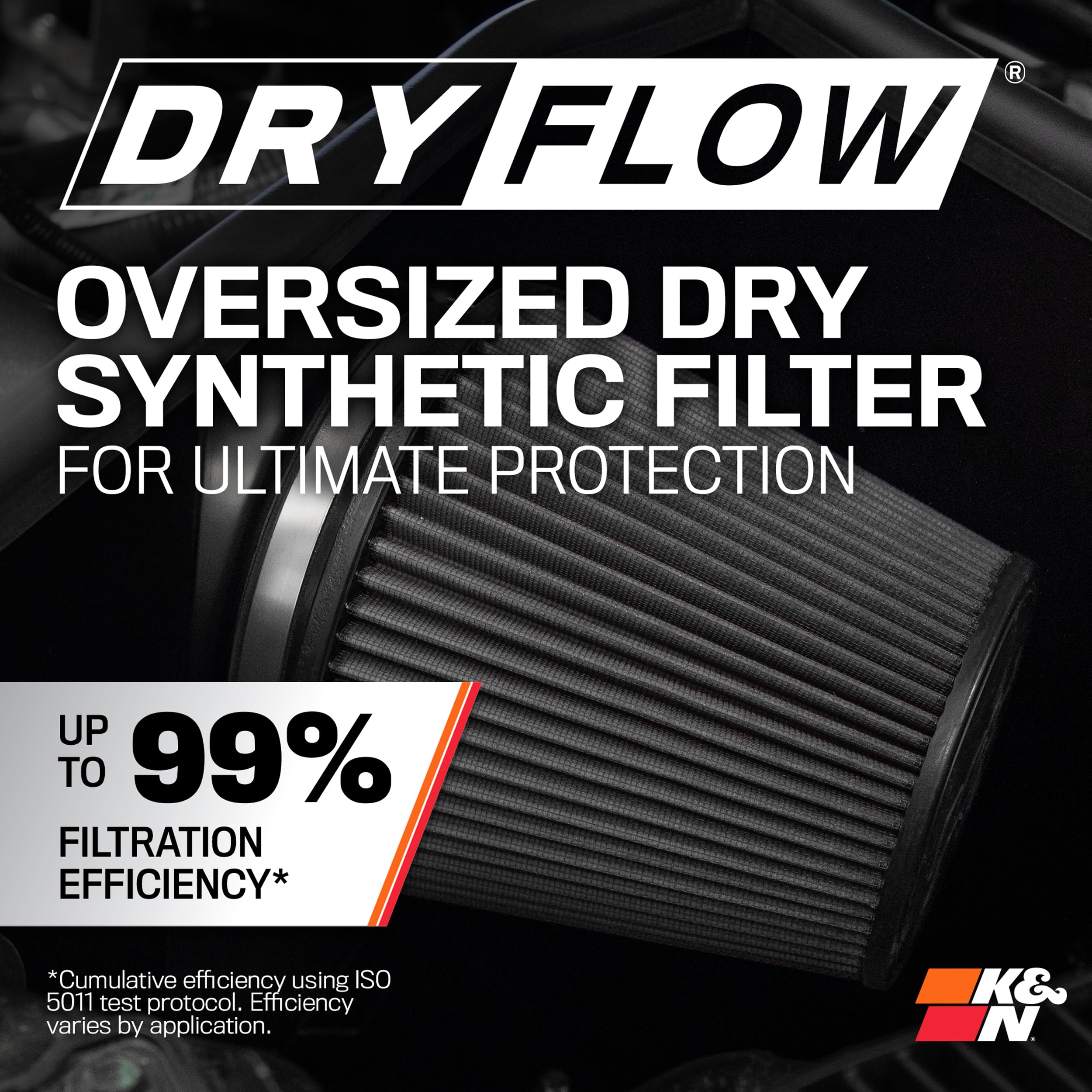Cold Air Intake System K&N: High-Flow Air Filter, Increase Performance & Towing: Compatible with 2015-2020 Ford: F150, 71-2591