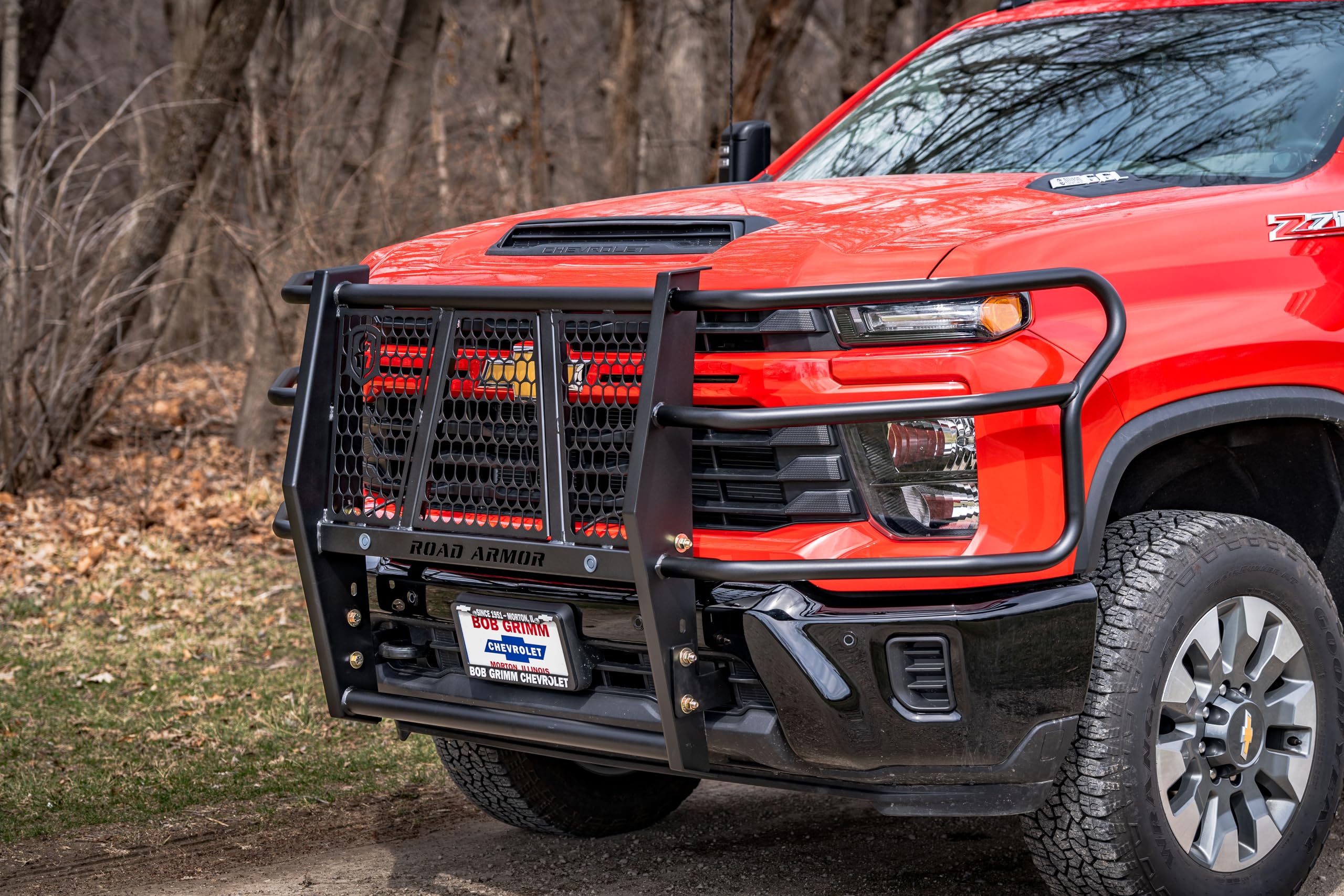 Vaquero Road Armor 3202-BRSH Front Grille Guard - Texture Black - Compatible with: 2020-2026 Chevy Silverado 2500 3500