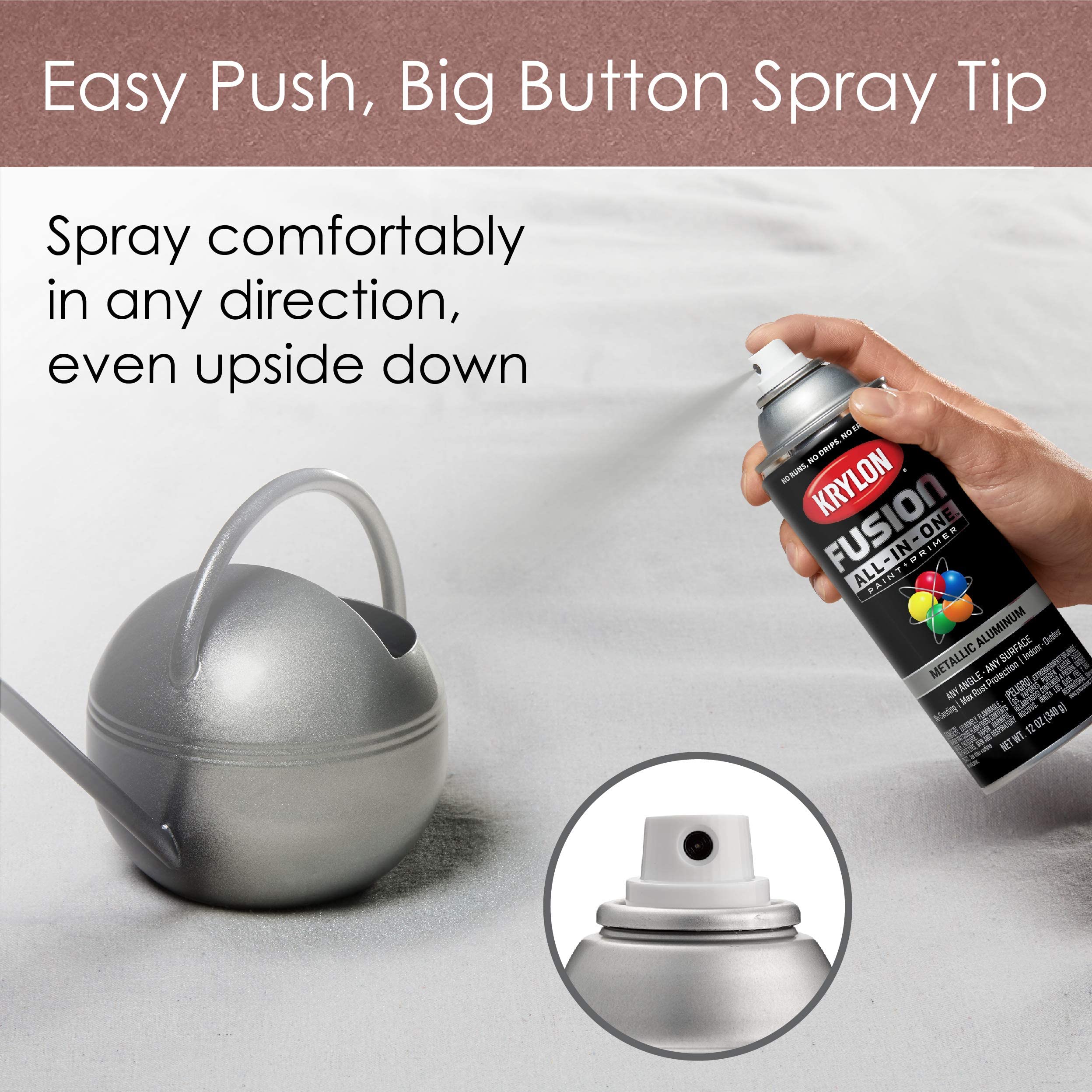 Krylon All-In-One Adhesive Spray Paint for Indoor/Outdoor Use, 12 oz, Rose Gold