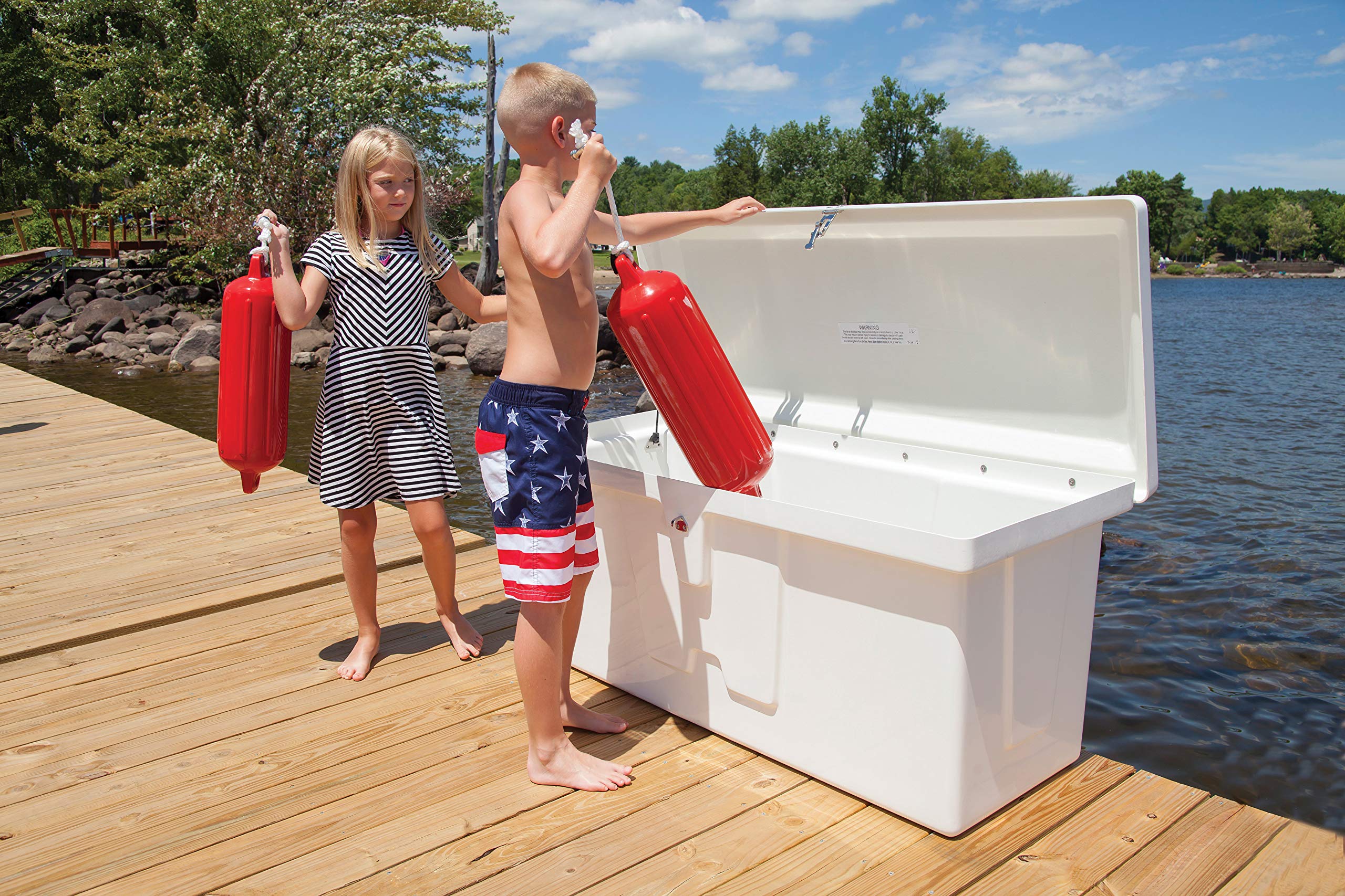 Dock Box TAYLOR MADE PRODUCTS Stow 'N Go with Top Seat Fiberglass