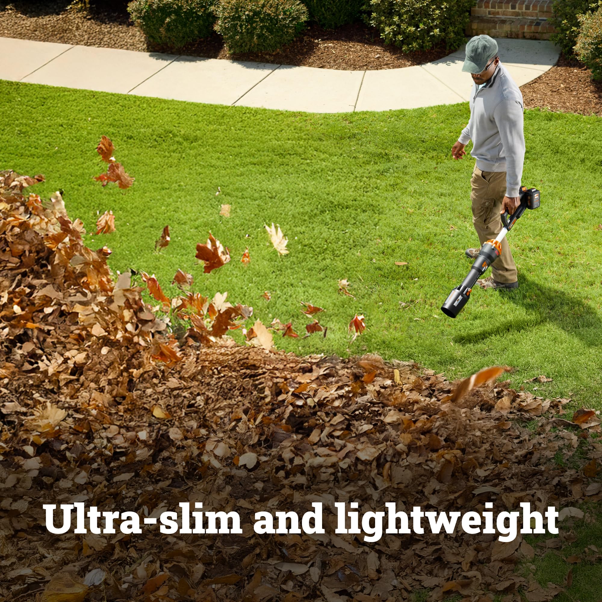 WORX Cordless Nitro Leaf Blower, Electric Blower with 620 CFM & 165 MPH, Blowers for Lawn Care with Brushless Motor & 3 Speed Control, 2 × 4.0 Ah Batteries & Charger Included, WG585