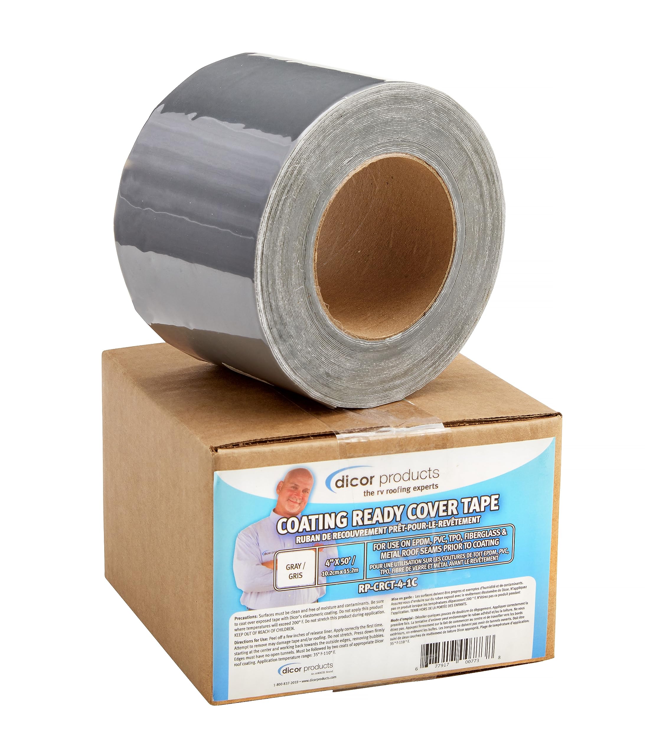 Coating Ready Dicor RP-CRCT-4-1C Cover Tape - 4" x 50', RV, Trailer, Motorhome Repair Tape