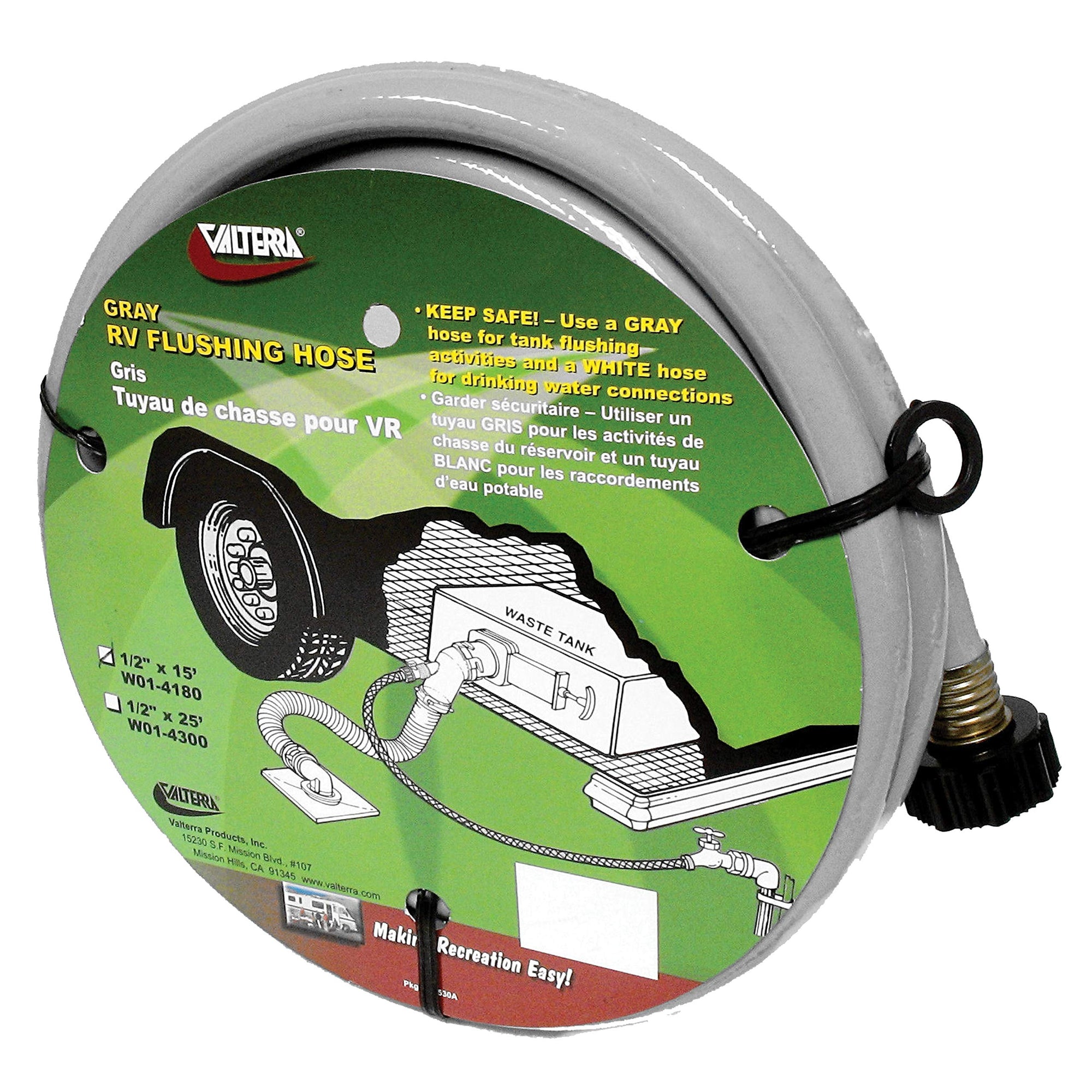 Flushing Hose Valterra W01-4180 - 1/2" x 15', Gray
