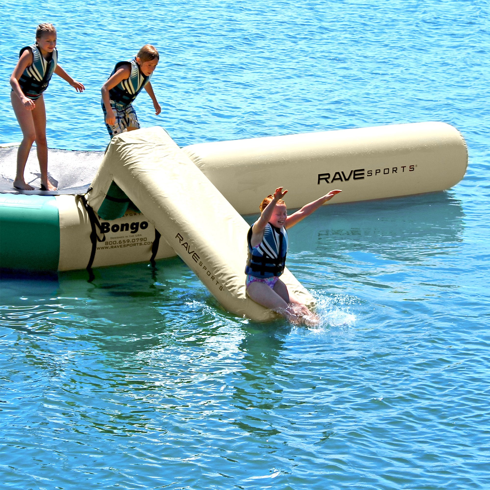 Aqua Slide Attachment RAVE Sports for Water Trampolines or Swim Platforms Aqua Slide Small Northwoods