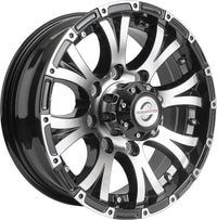 16" x 6" Viking Series 8 On 6.5 Machined Lip and Face Gloss Black Finish Aluminum Wheel with Black Cap Updated sku WA-16060865-BMBB-13736-2