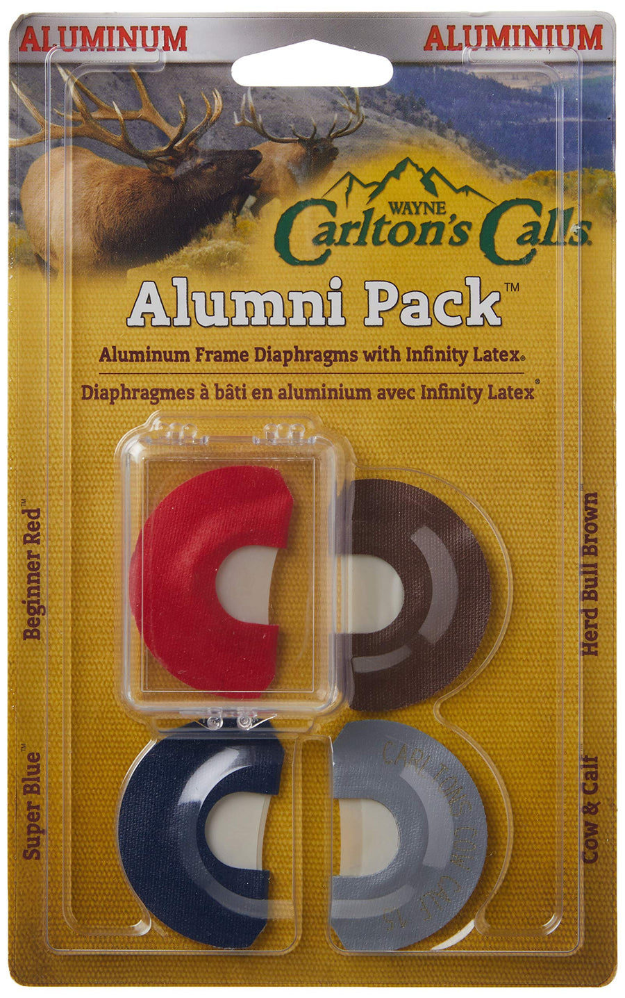 Carlton's Calls Hunters Specialties Alumni Pack Aluminum Frame Elk Diaphragm Call (4 Pack)