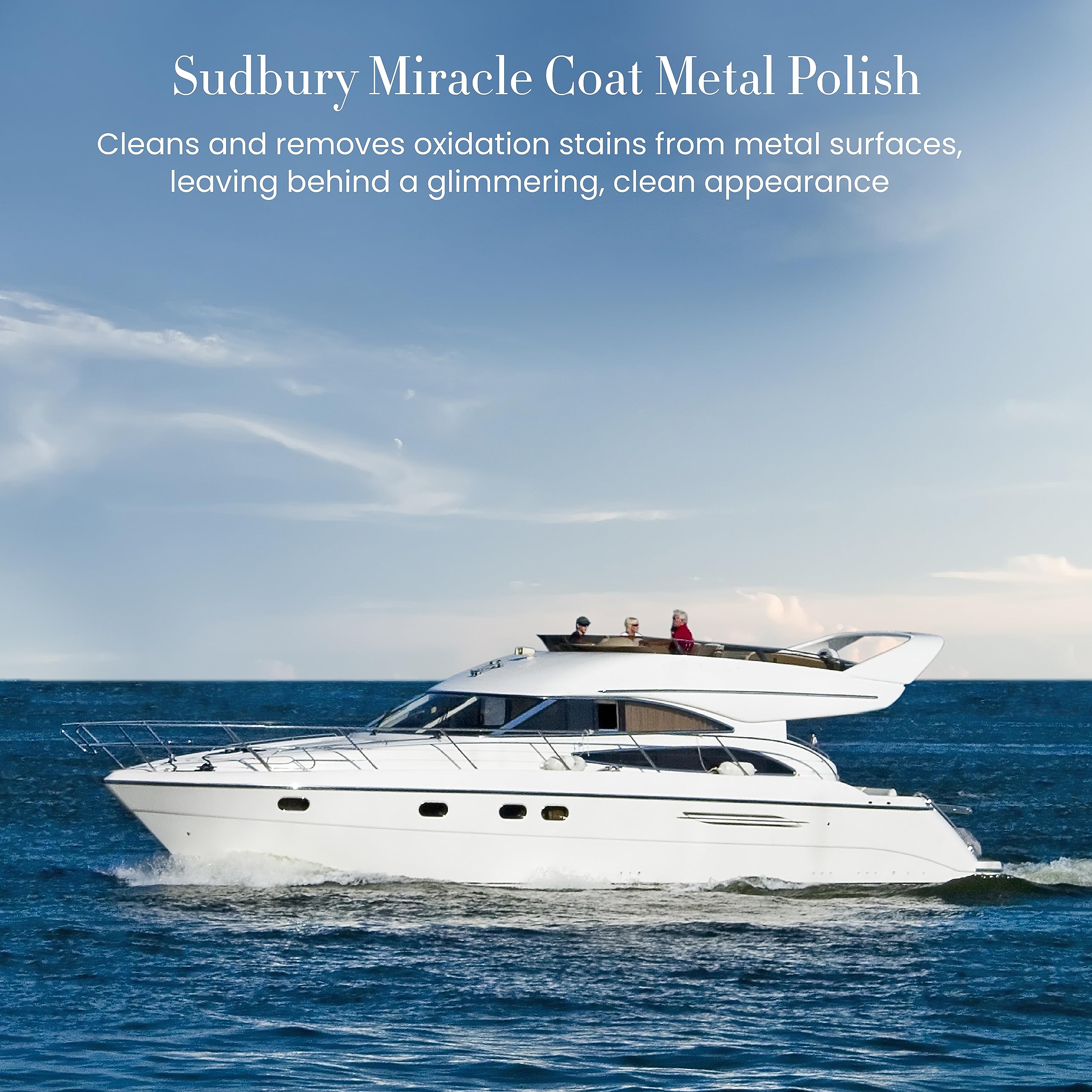 Miracle Coat Sudbury Metal Polish, Boat Cleaner Liquid, Stain Remover for Boats, Essential Boat Accessories, 8 oz.