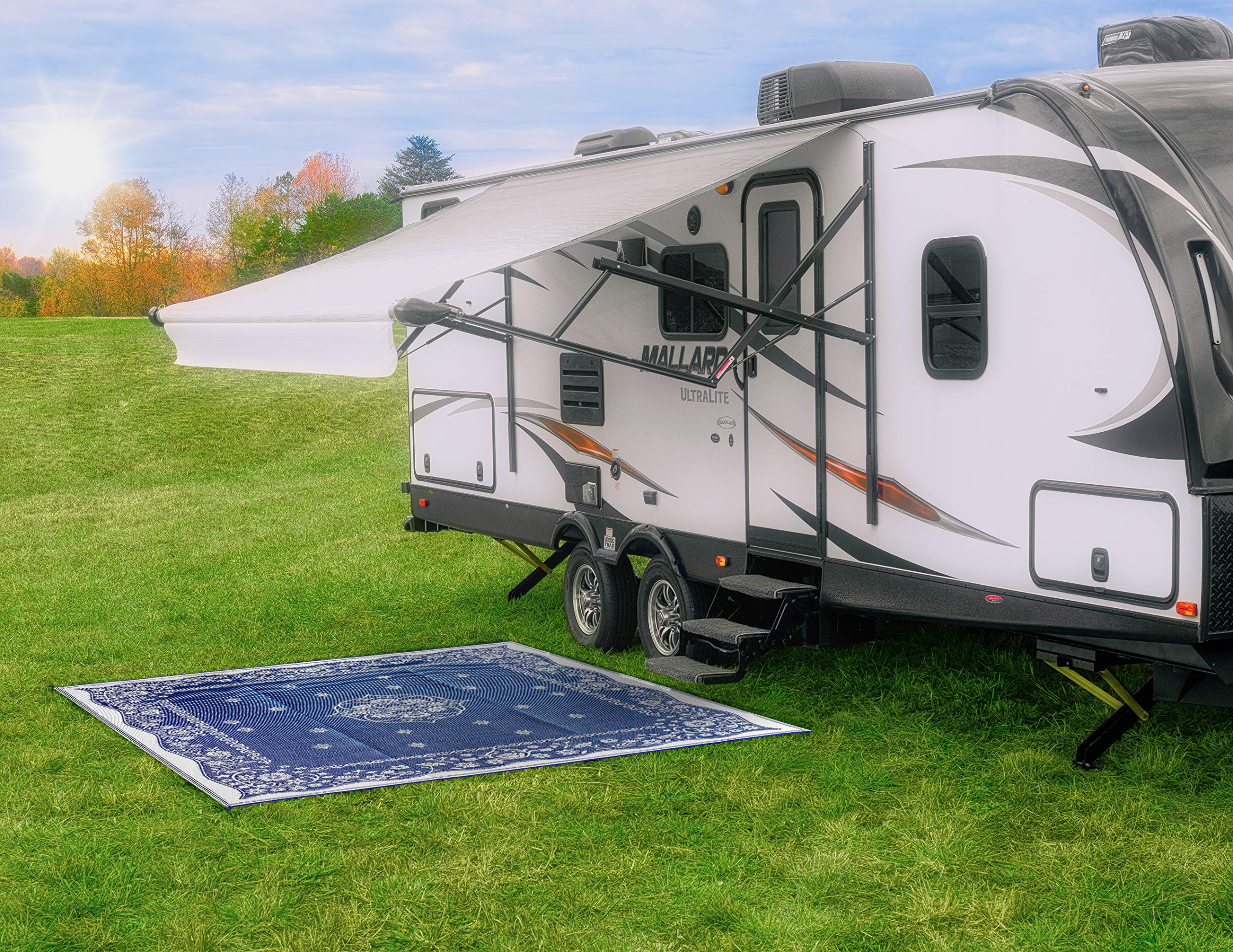 Oriental Camco 42851 Awning Leisure Mat-Blue 9' X 12'