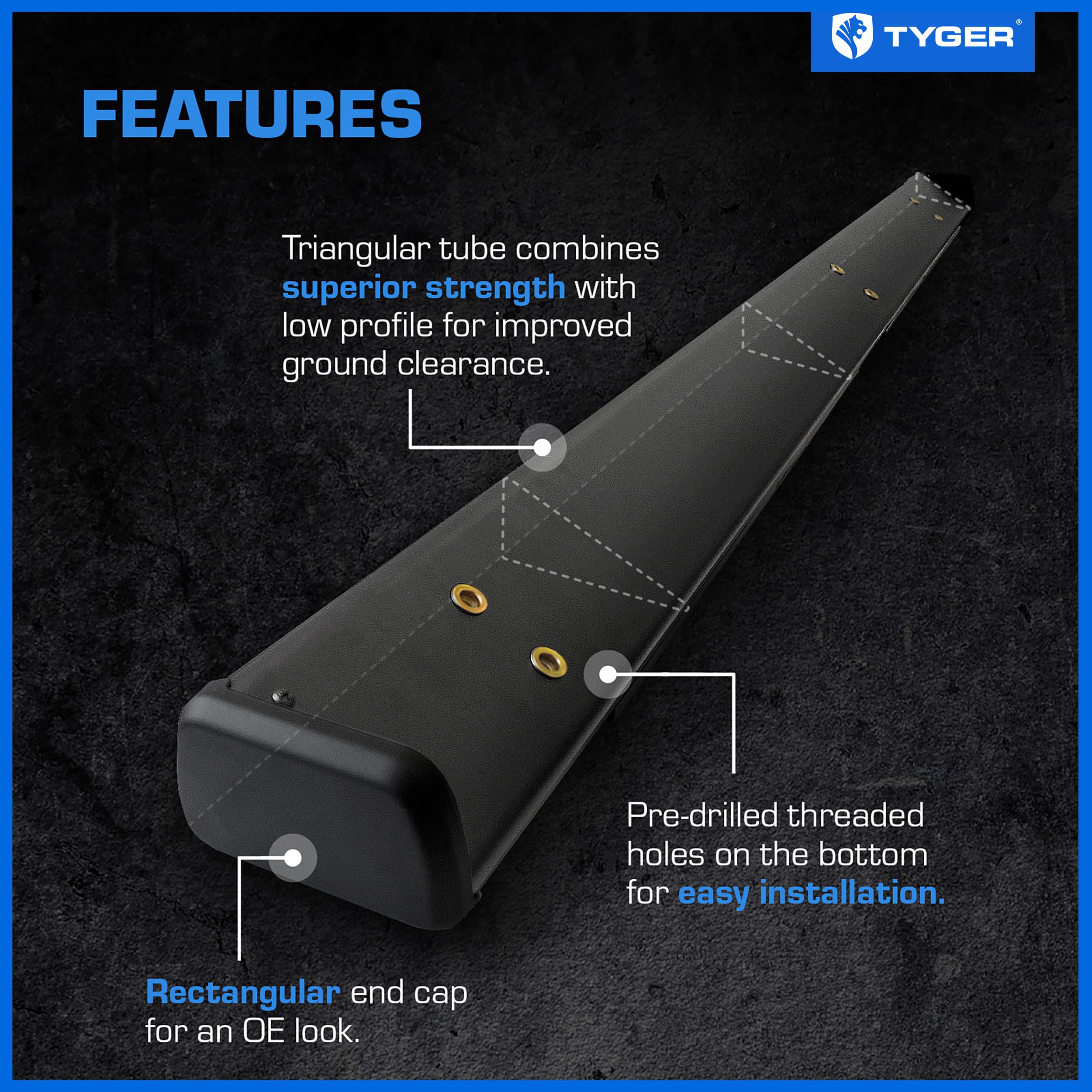 4" Tyger Auto Riser Running Boards Compatible with 2009-2018 Dodge Ram 1500; 2019-2024 Classic | Quad Cab | TG-RS2D40068 | Side Step Rails Nerf Bars