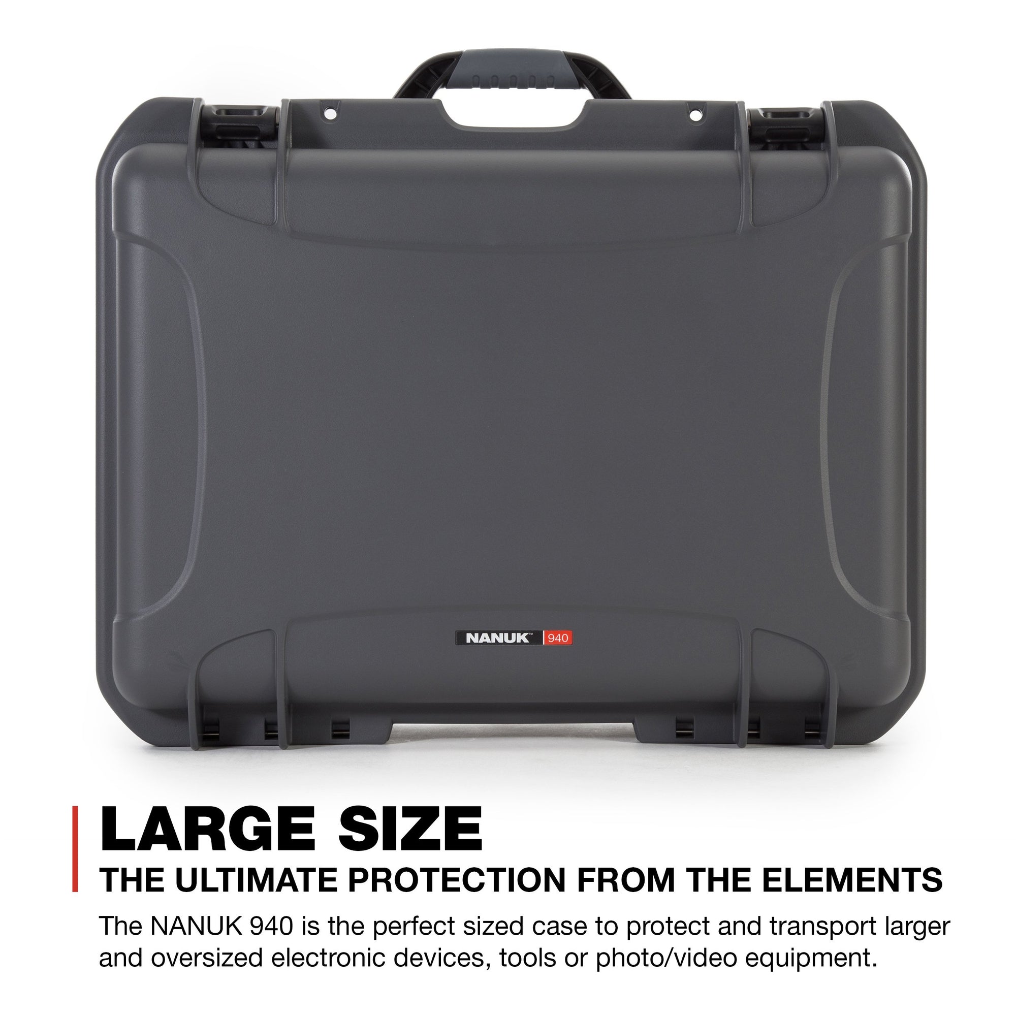 Graphite Nanuk 940 Waterproof Hard Case with Lid Organizer and Padded Divider