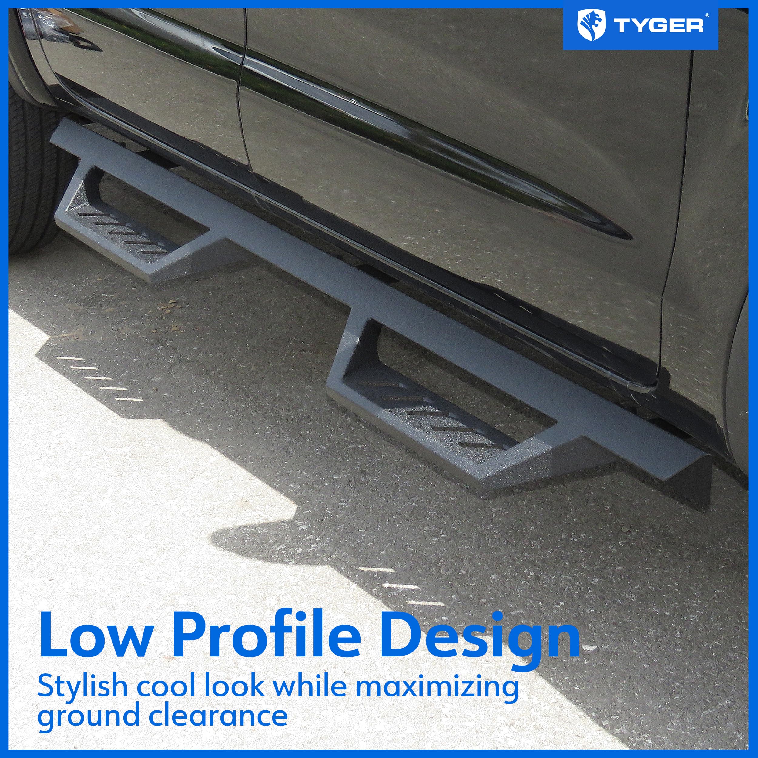 Tyger Auto LanderX Running Board | Compatible with 2019-2026 Ford Ranger | Supercrew Cab | TG-LX3F82448 | Drop Step Side Step Rail Nerf Bars