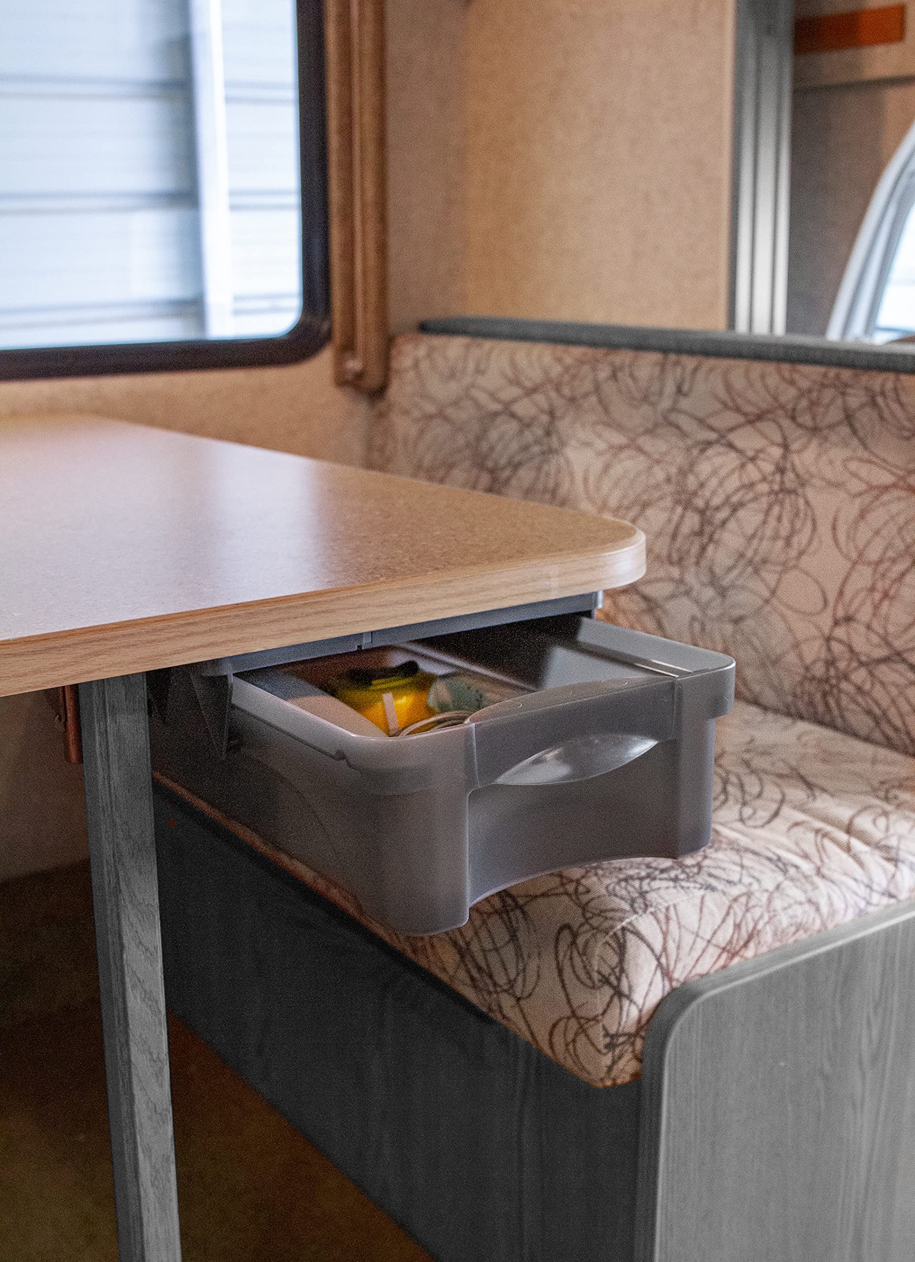 Pop-A-Drawer Camco 43450, RV Under Cabinet Drawer - The Perfect Solution for Additional Storage in Your RV - Mounting Brackets and Hardware Included