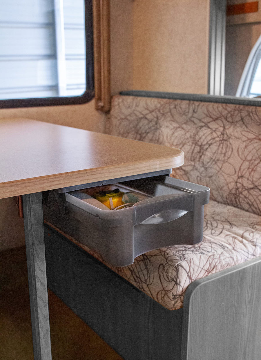 Pop-A-Drawer Camco 43450, RV Under Cabinet Drawer - The Perfect Solution for Additional Storage in Your RV - Mounting Brackets and Hardware Included