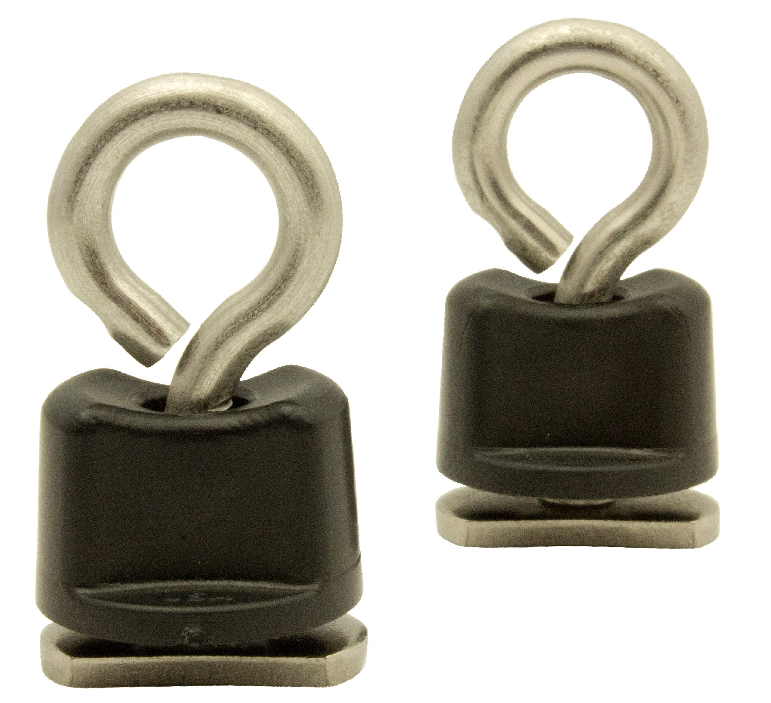 Track Mount YakAttack Tie-Down Eyelets | 2 Pack Stainless Steel Anchoring Points | Fits GearTrac, MightyMounts & Most Kayak Tracks | Cooler & Crate Securing Hardware | Made in USA