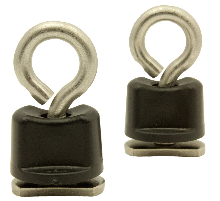 Track Mount YakAttack Tie-Down Eyelets | 2 Pack Stainless Steel Anchoring Points | Fits GearTrac, MightyMounts & Most Kayak Tracks | Cooler & Crate Securing Hardware | Made in USA
