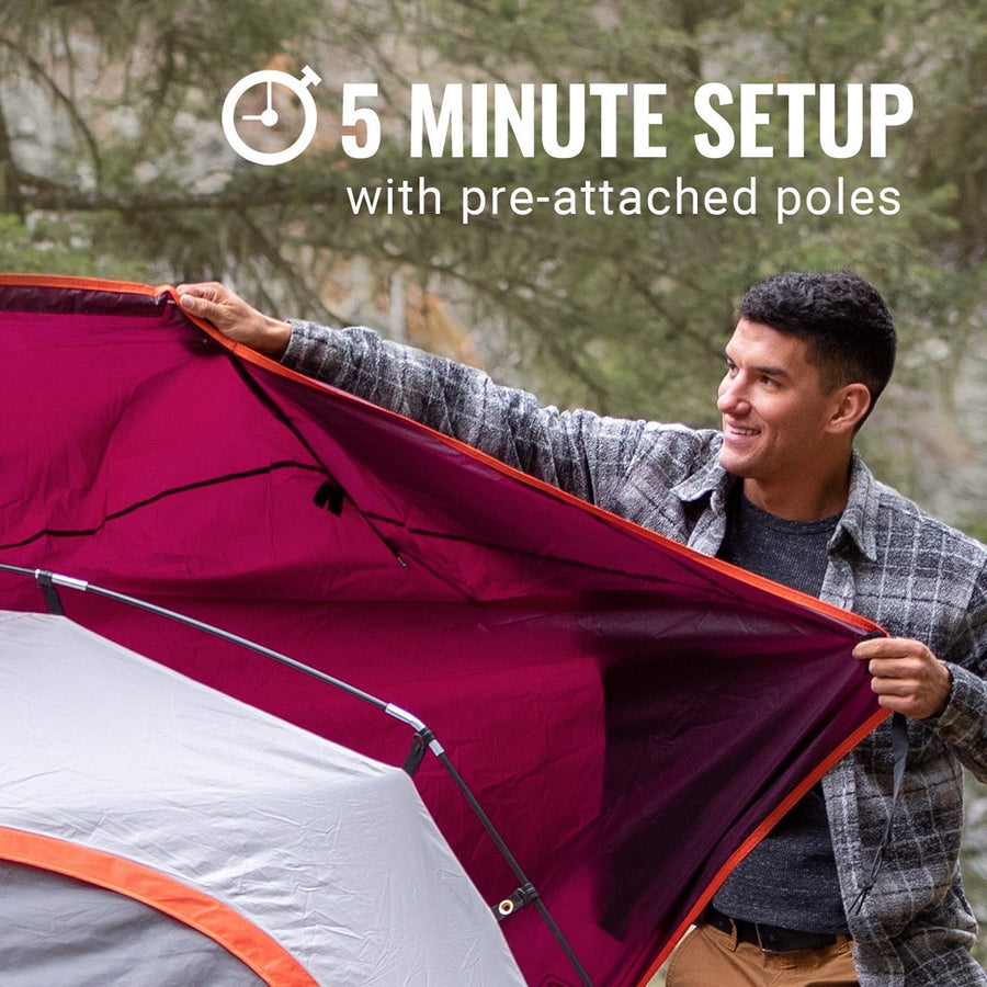 Skydome Coleman Camping Tent with 5 Minute Setup, 2/4/6/8 Person Weatherproof Tent with Rainfly & Carry Bag, 20% More Headroom Than Traditional Canopies