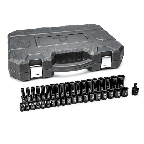 1/2inch Drive GEARWRENCH 39 Piece Impact Socket Set, Standard & Deep, Metric - 84948N
