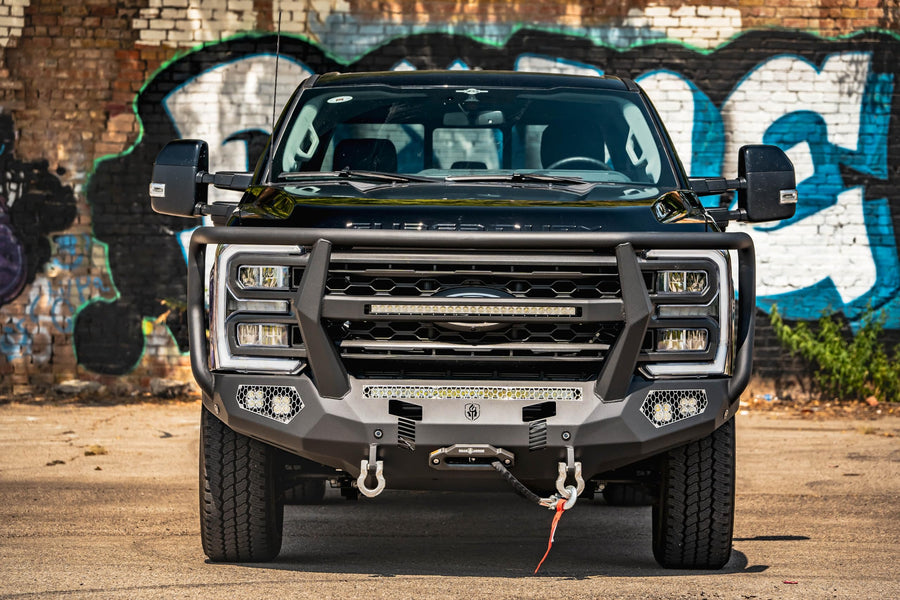 Evolution Road Armor 6232EF7B Front Winch Bumper Reaper Guard - Texture Black - Compatible with: 2023-2025 Ford F-250 F-350