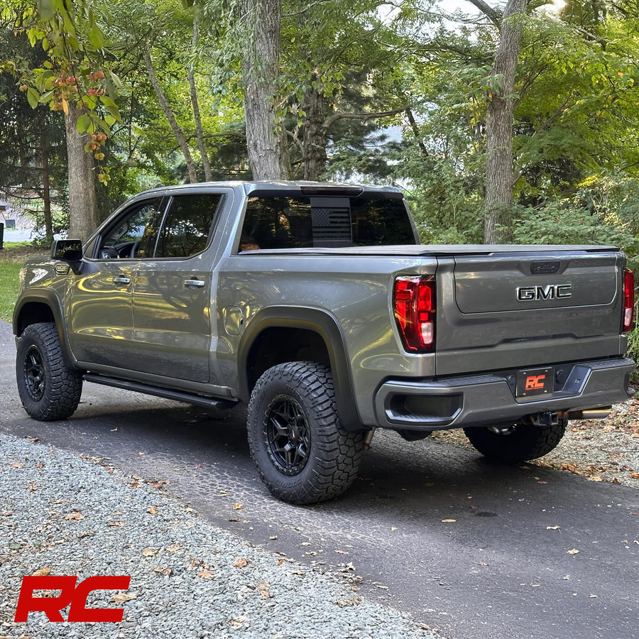 Rough Country Fender Flares Sport Style for GMC Sierra 1500 (2019-2026 & Refresh) - 5" Flare Height, Paintable Tri-Blend ABS, No-Drill Install, Set of 4