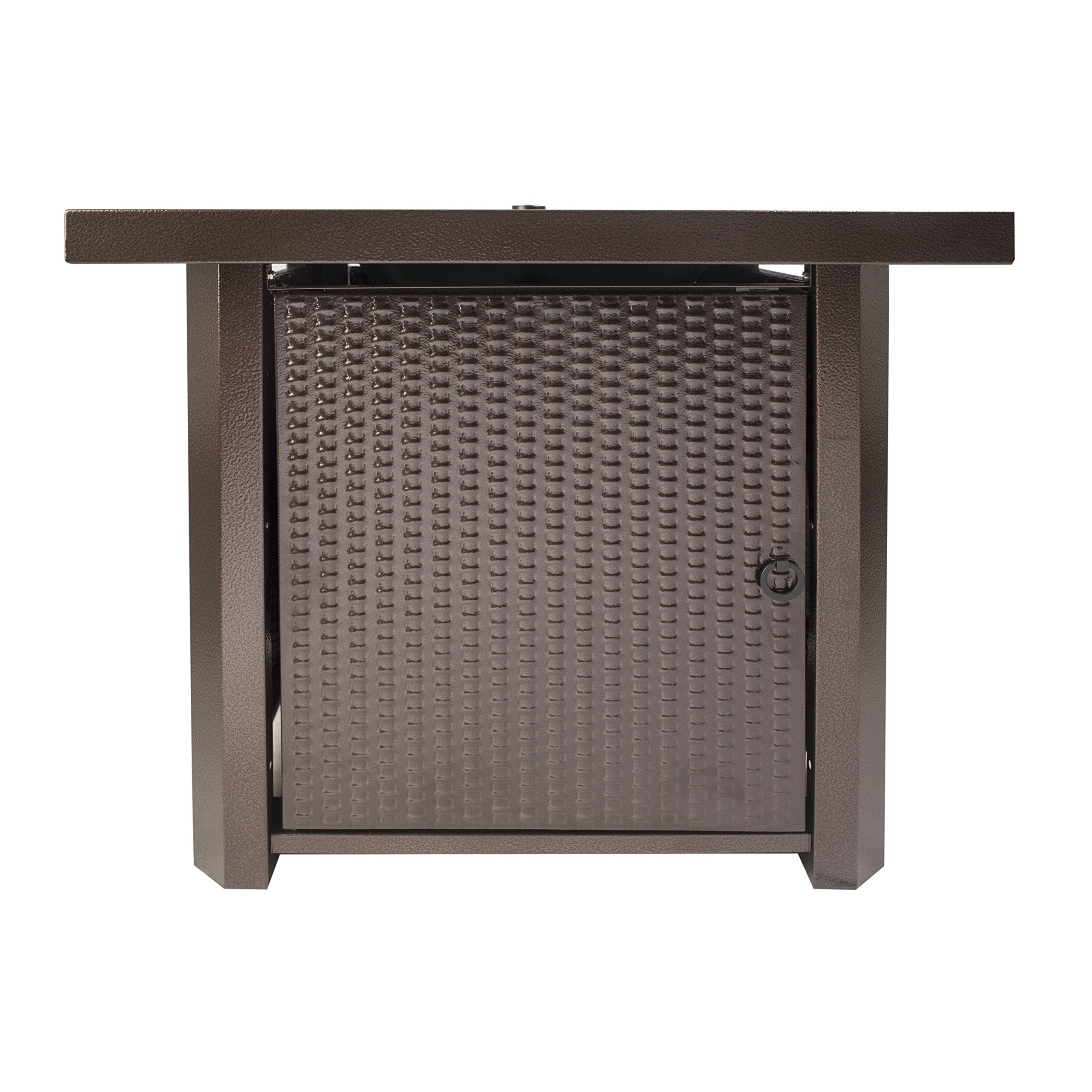 Wilmington Table Gas Fire Pit, Pleasant Hearth OFG321S Hammered Bronze