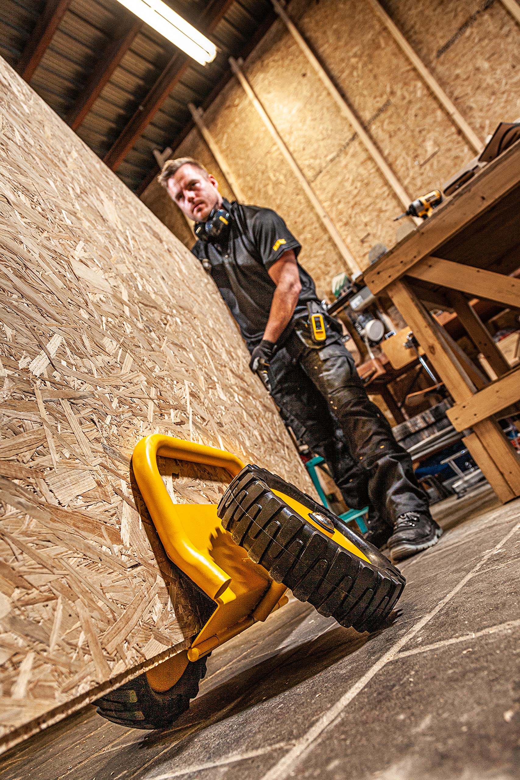 Dewalt XL Door Dolly Panel Mover, 1,200-Pound Weight Capacity, up to 4.75-Inches Width Capacity, 12-Inch No-Flat Wheels, Move Sheetrock, Plywood, OSB, Doors and More (DXWT-PS201)