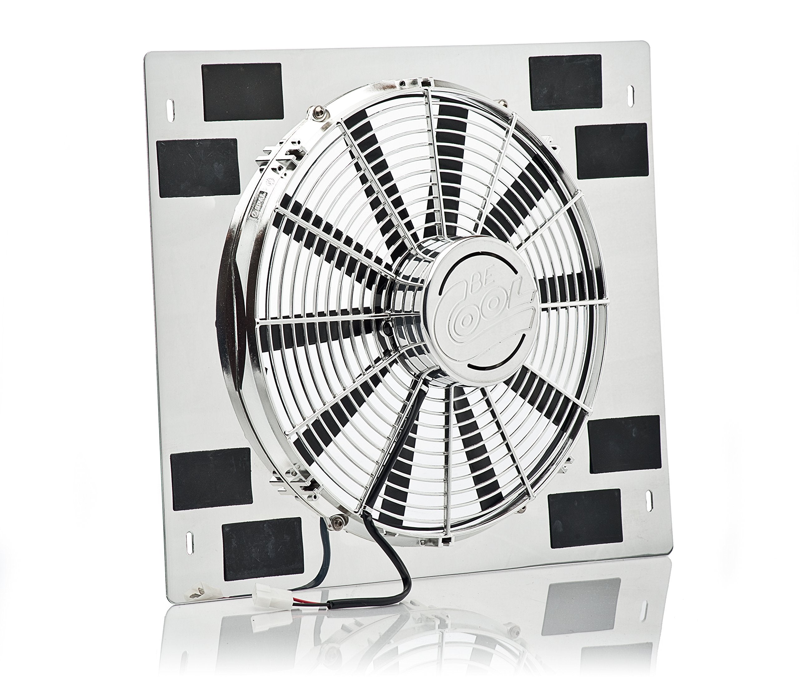 Be Cool Show & Go 75333 16" Stainless Shroud (22"W x 18"H with Chrome Puller Fan)