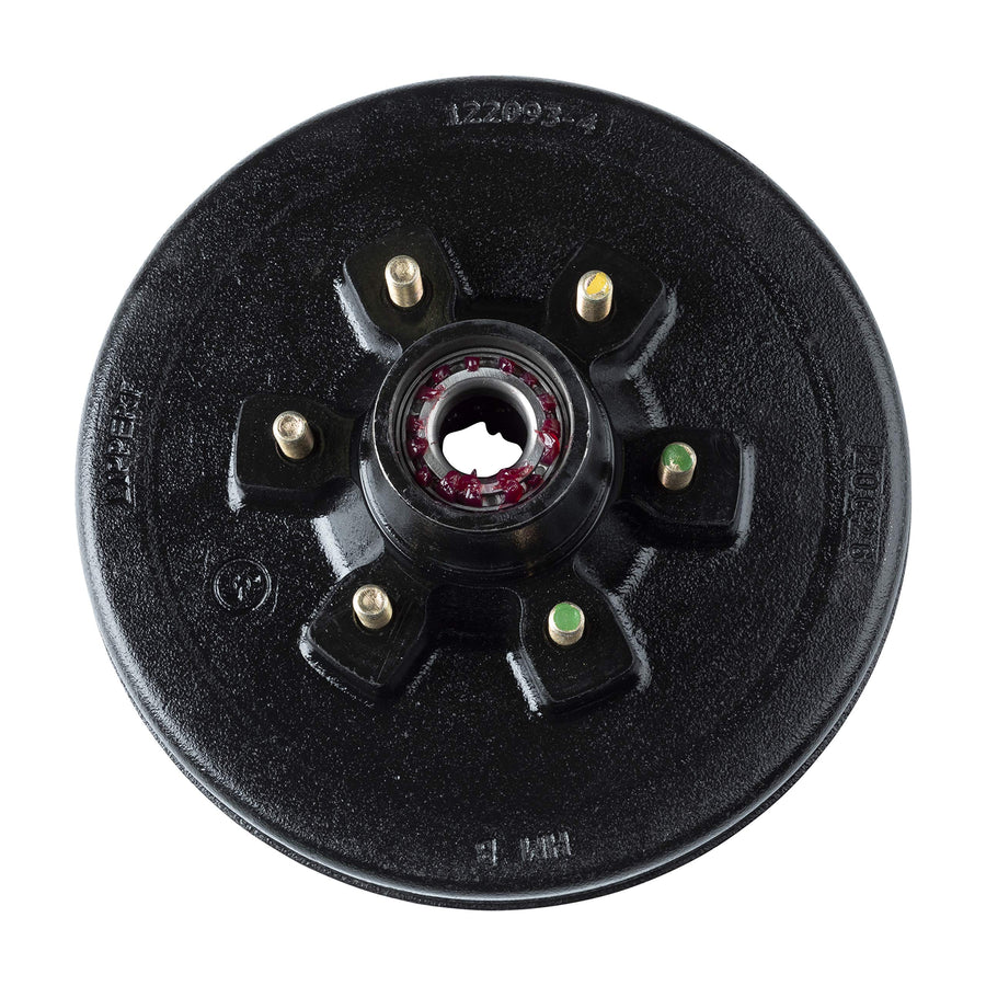 12" Lippert Replacement Brake Hub Drum Assembly for RVs with 6,000 lb. Axle; 6 on 5.5" Bolt Pattern; 1/2" Studs; Fully Assembled with Bearing Cones, Seals, Grease, Limited 1-Year Warranty - 814202