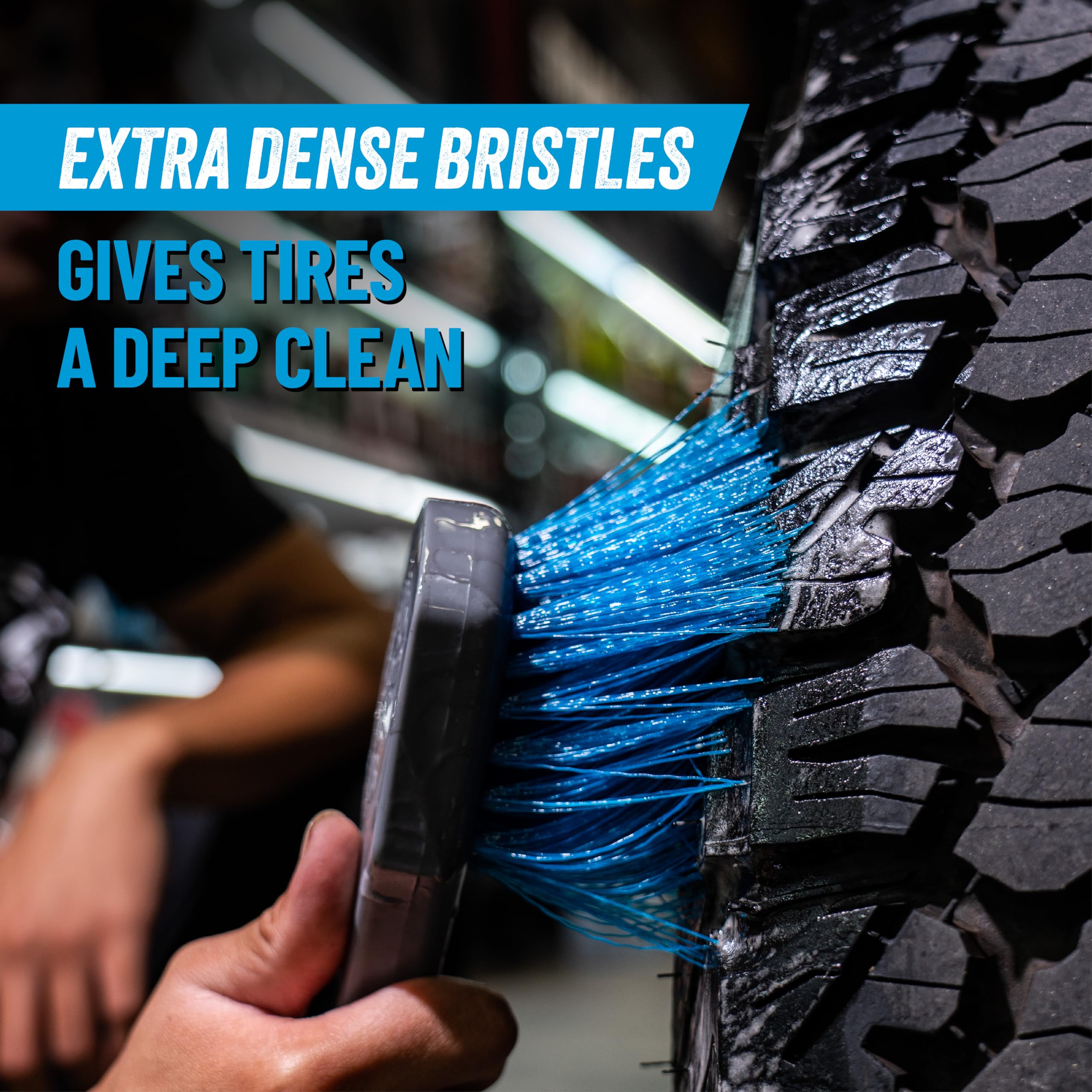 Chemical Guys Big Blue Stiffy ACCG05 Heavy Duty Tire & Upholstery Cleaning Brush, (Safe for Cars, Trucks, SUVs, RVs, Motorcycles, & More) Blue
