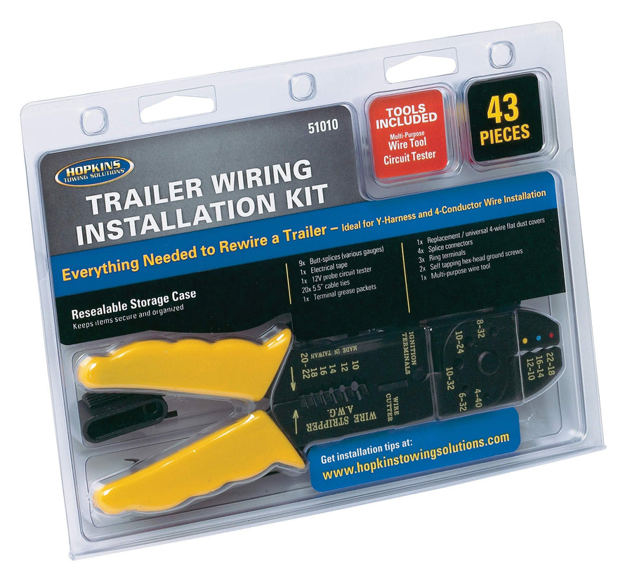 Trailer Wiring Kit Hopkins Towing Solutions 51010 with Wire Tool - 43 Piece