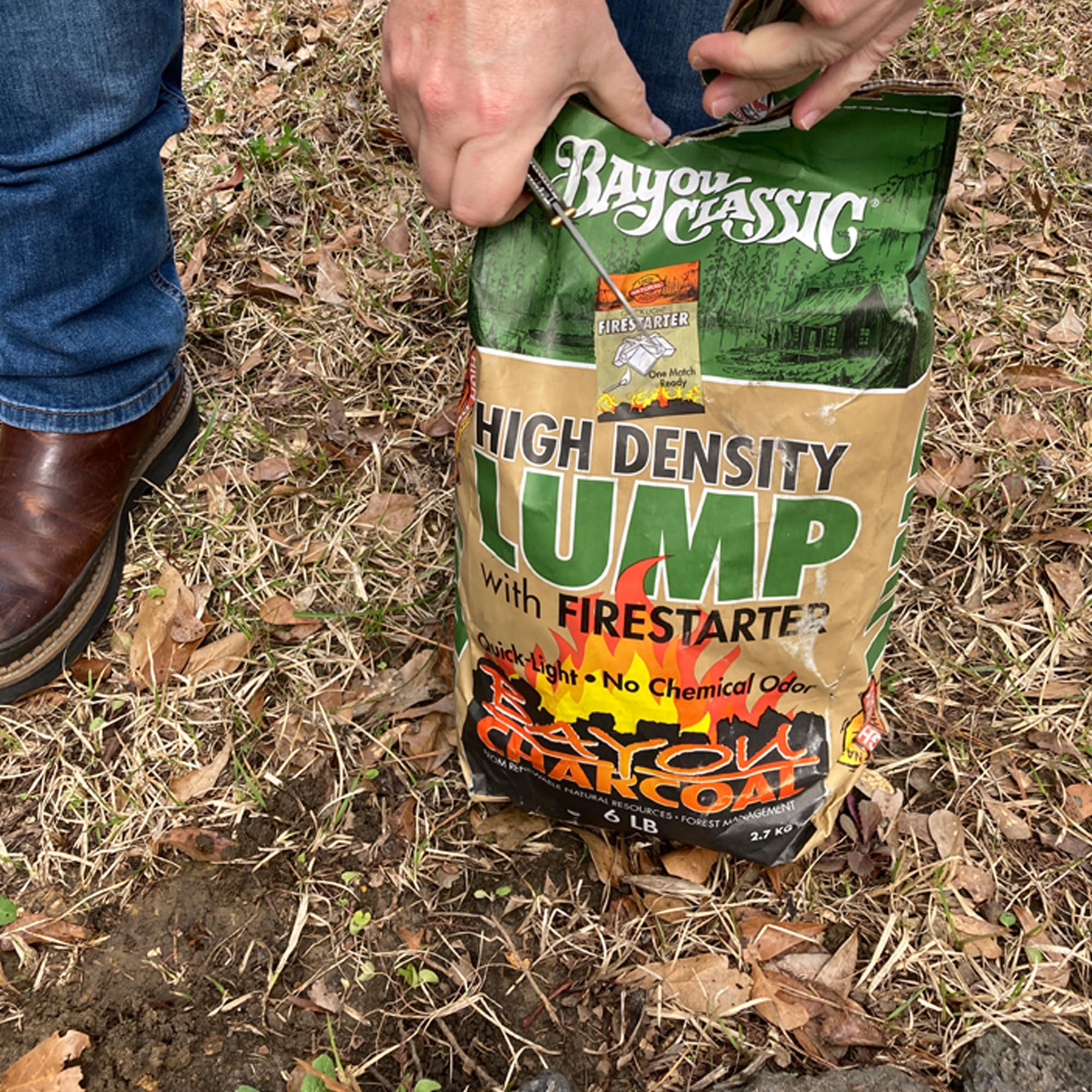 500-406 Bayou Classic 6 lbs. Lump Charcoal with Firestarter